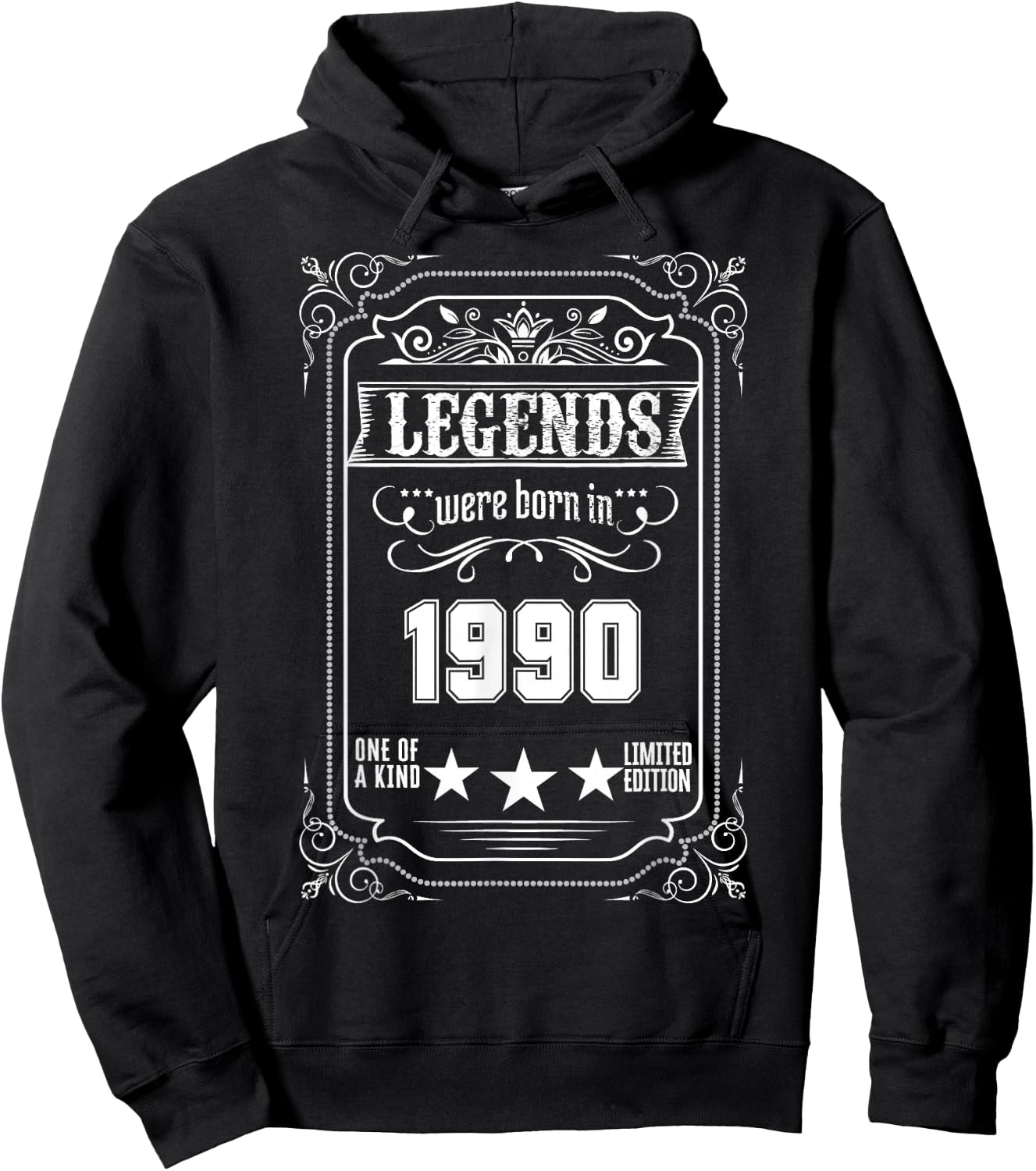 35th Birthday Vintage Legends Born In 1990 35 Years Old Hoodie - Hoodie | Black