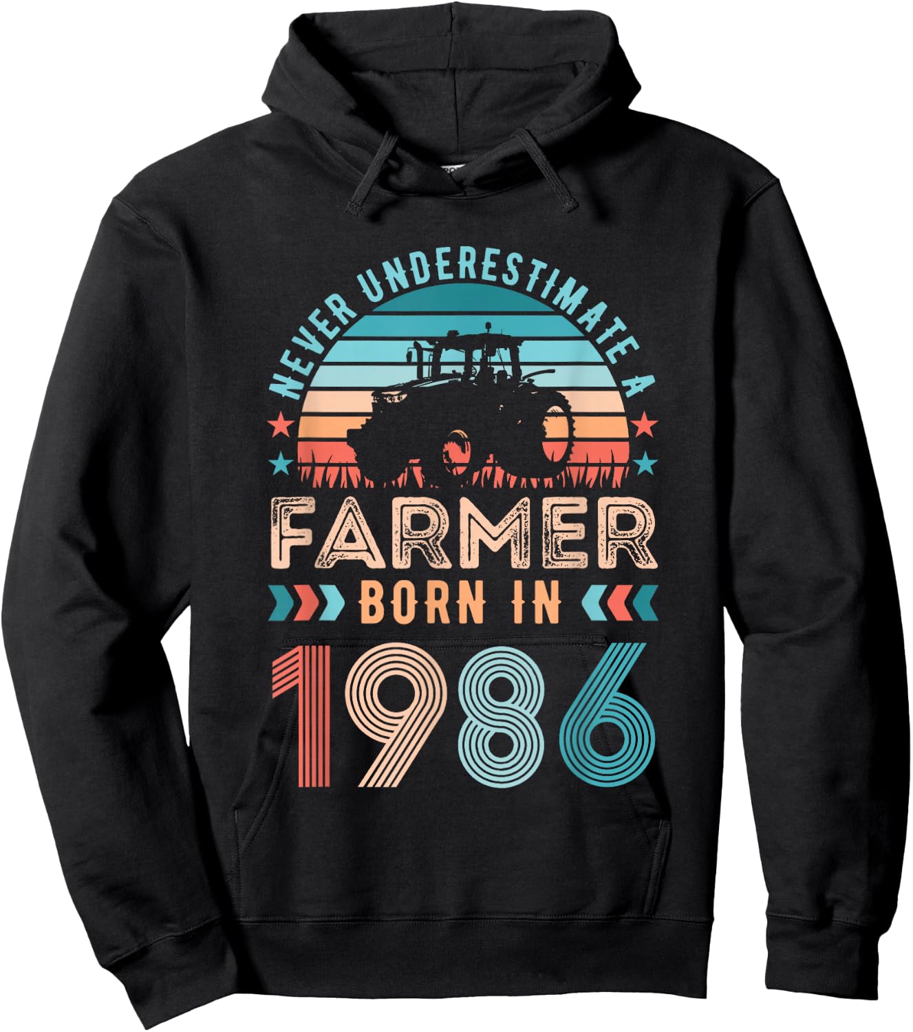 Farmer born in 1986 40th Birthday Farming Gifts Hoodie - Hoodie | Black