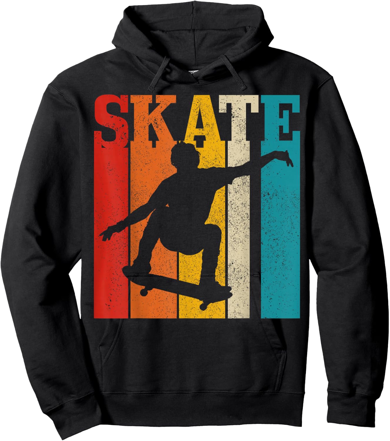 Skateboard Vintage Skating Skater Gift Hoodie - Hoodie | Black