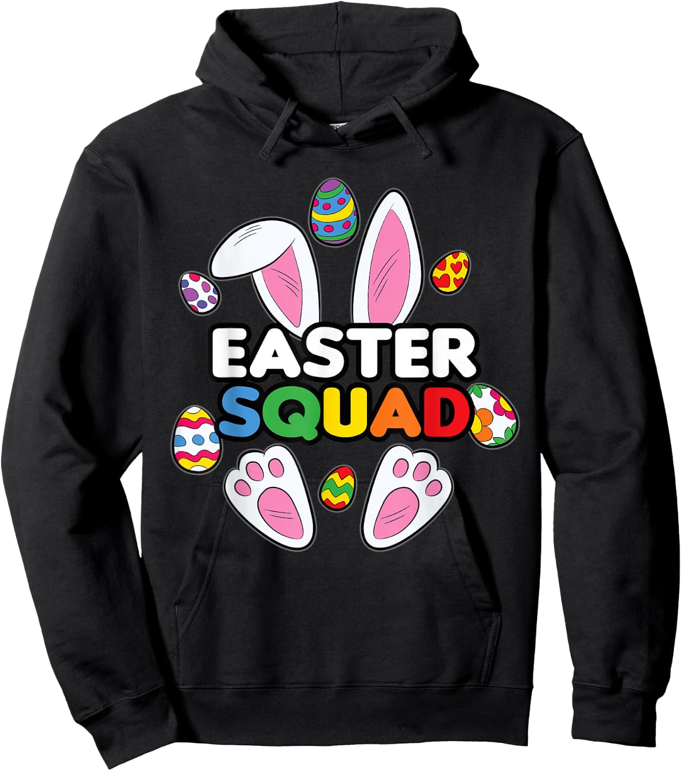 Easter Egg Hunting Squad Cute Bunny Rabbit Hoodie - Hoodie | Black