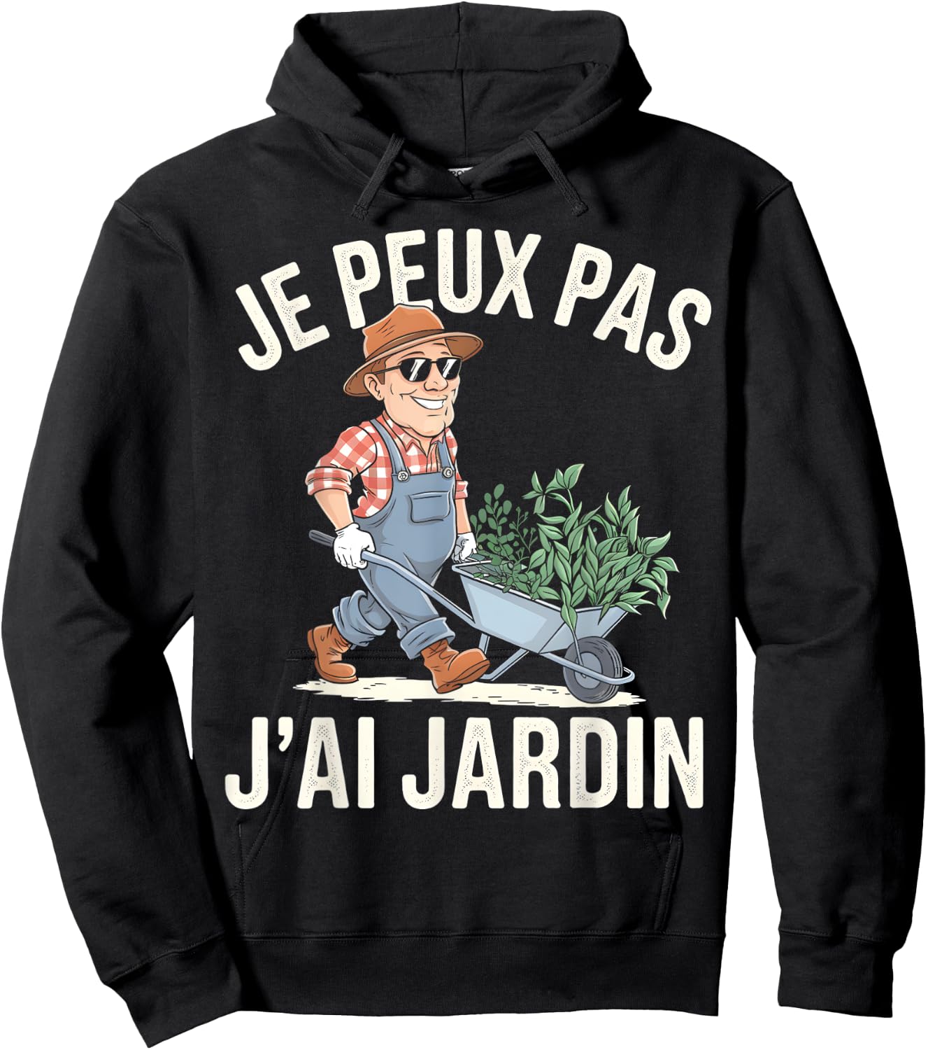 Je Peux Pas J'ai Jardin Gardening Gardener Vegetable Garden Humour Hoodie - Hoodie | Black