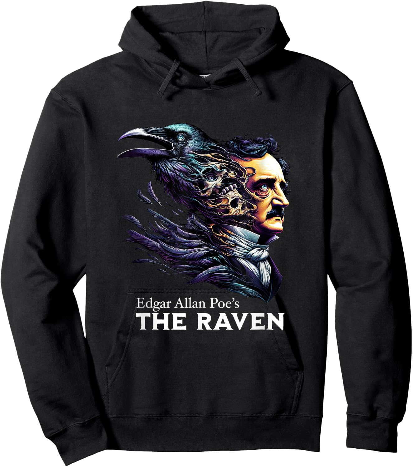 Edgar Allan Poe's The Raven Nevermore Hoodie - Hoodie | Black