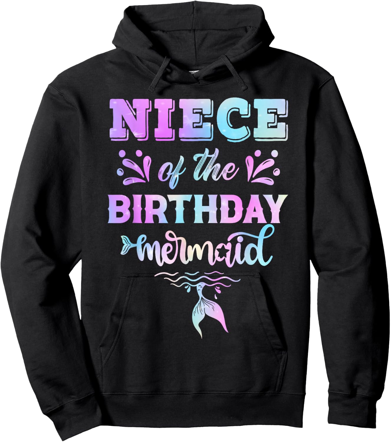Niece Of The Birthday Mermaid Family Matching Party Squad Hoodie - Hoodie | Black
