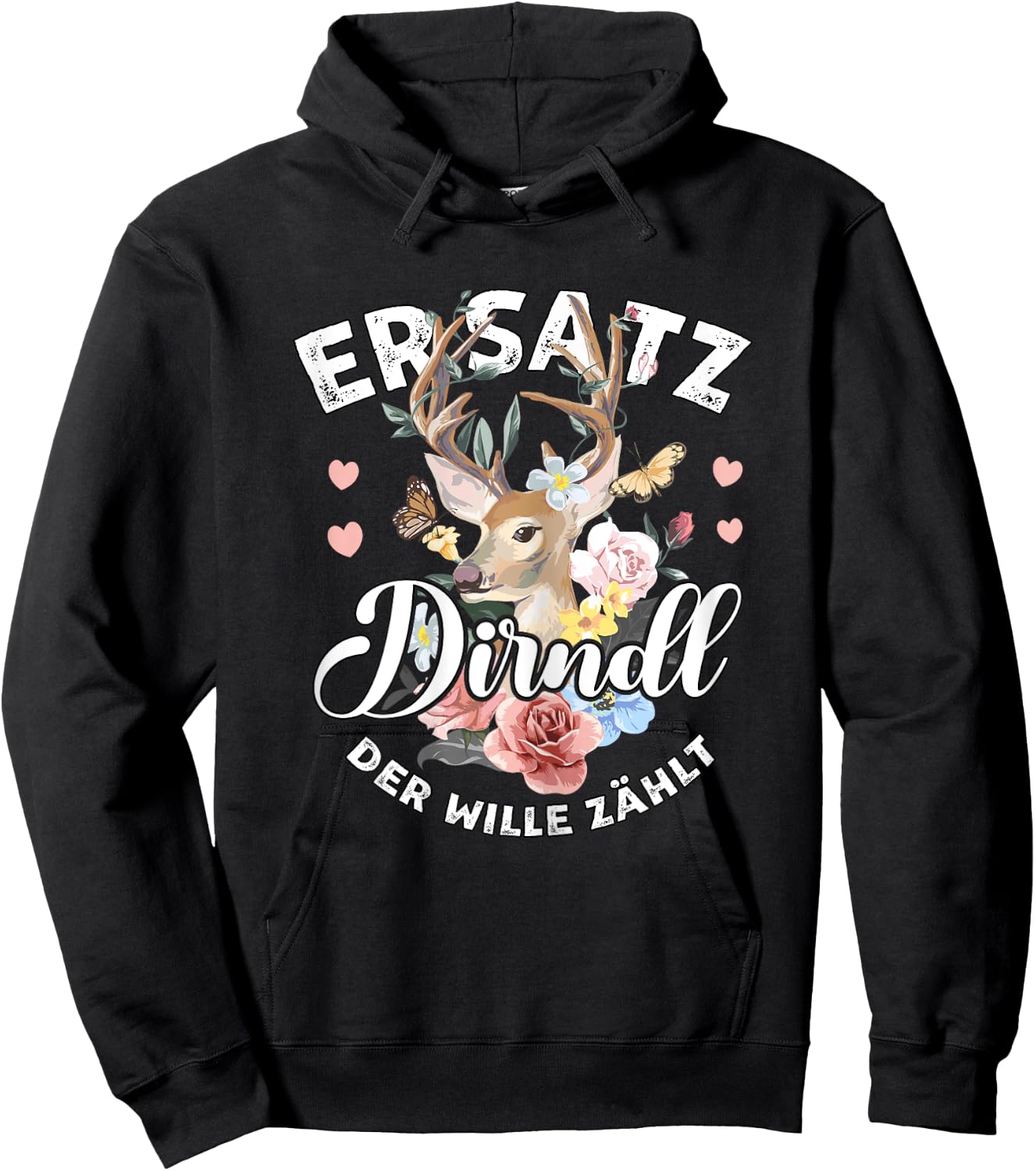 Lustiges Trachtenshirts Damen & Mädchen Dirndl Trachtenshirt Damen Dirndl Passend für Oktoberfest , Schwarz, Kurzarm Hoodie - Hoodie | Black