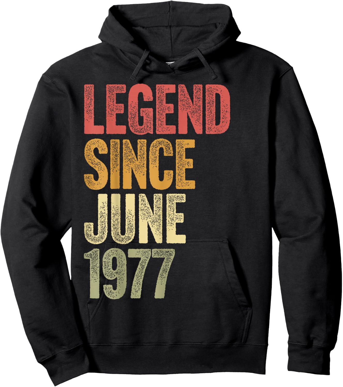 49 Year Old Legend Since June 1977 Retro 49th Birthday Hoodie - Hoodie | Black
