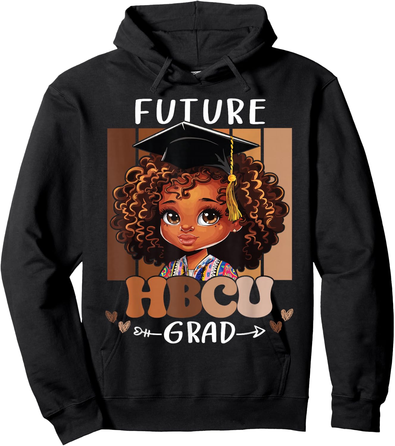 Future HBCU Grad kids Black Girl Afro Black History Month Hoodie - Hoodie | Black