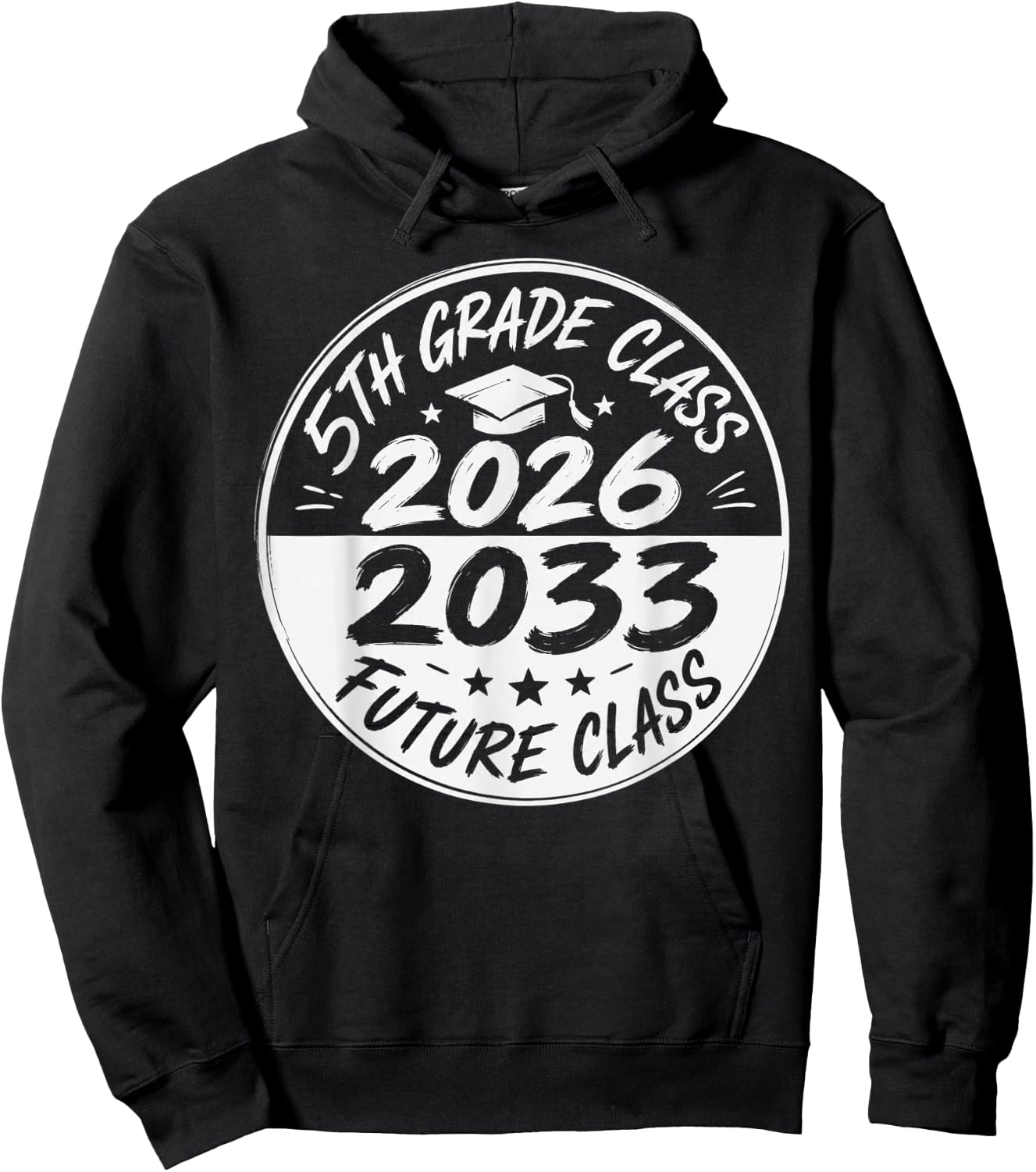Retro Future Class of 2033 5th Grade Graduation Boy Girl Hoodie - Hoodie | Black
