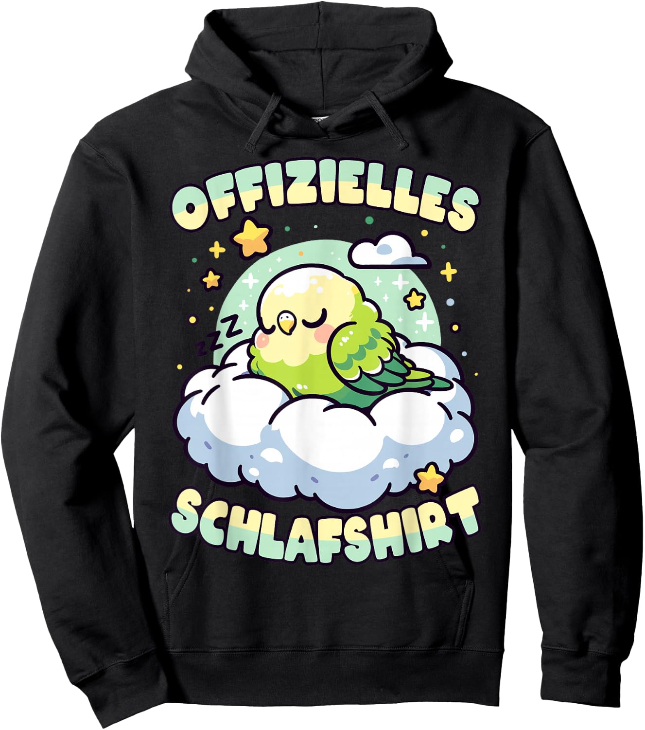 Official Sleep Shirt Budgie Pyjamas & Sleep , gray Hoodie - Hoodie | Black