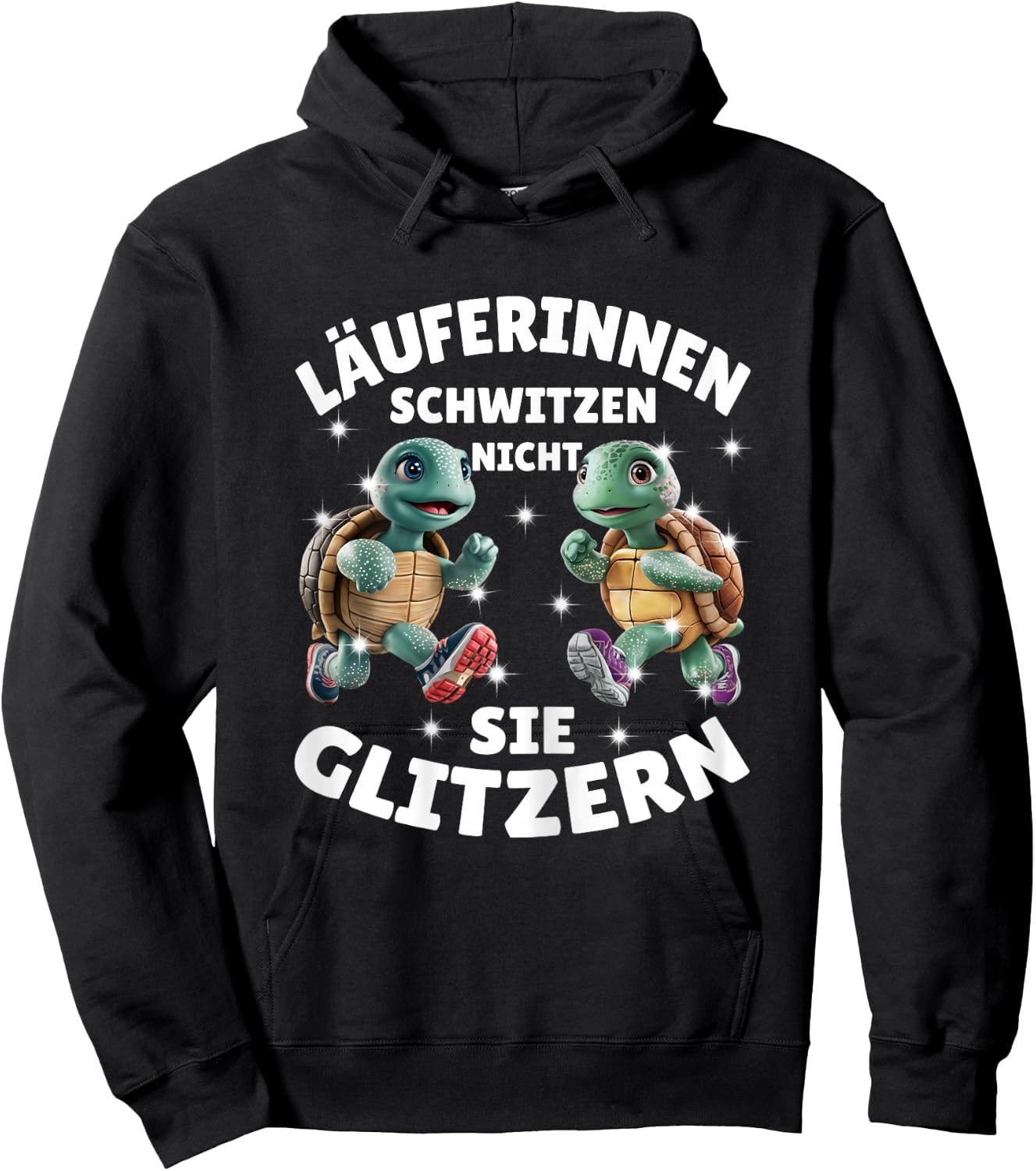 Laufen Joggen Lustig Läuferin Spruch Schildkröten Fitness Hoodie - Hoodie | Black