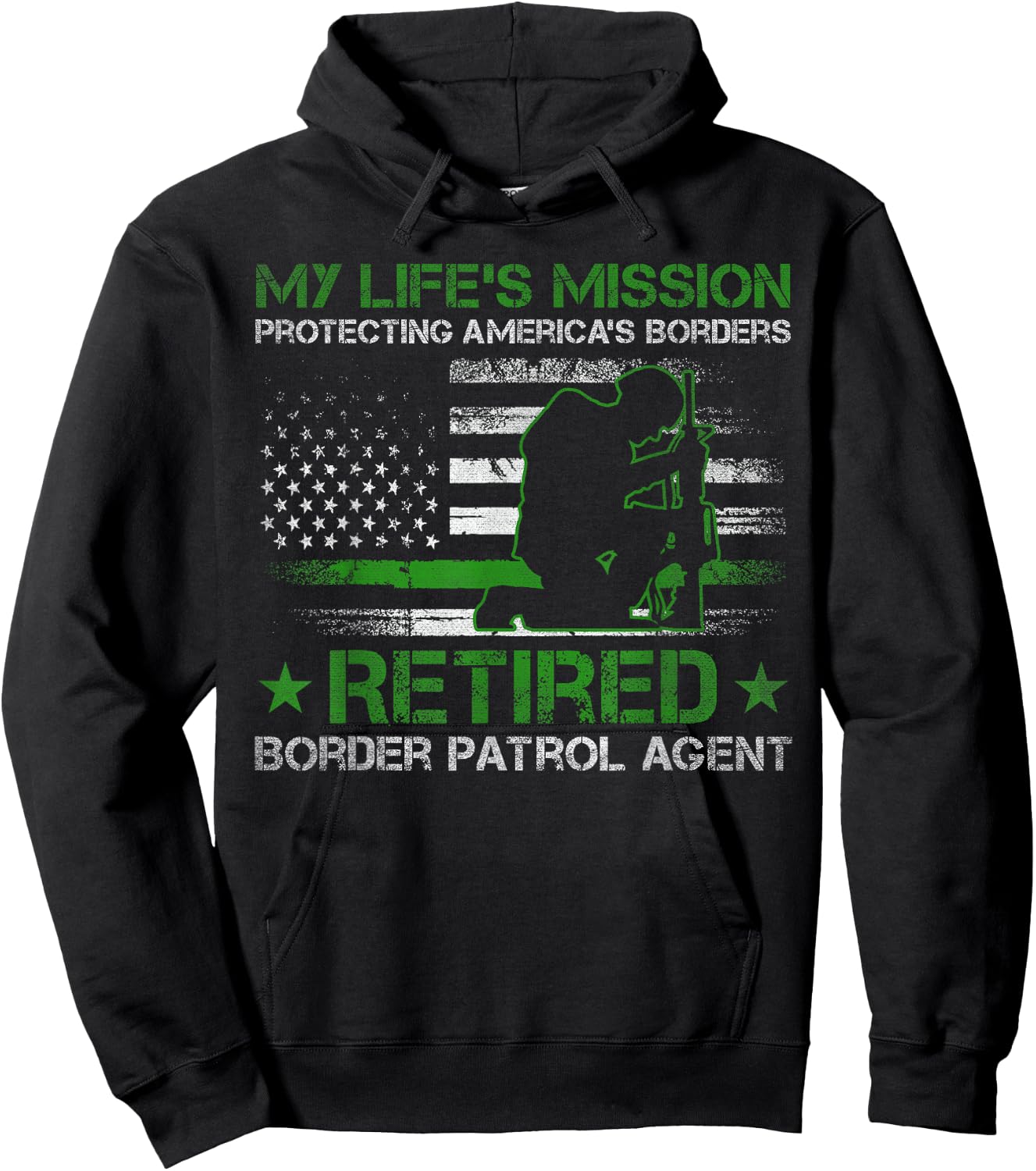 Protecting Americas Borders - Retired Border Patrol Agent Hoodie - Hoodie | Black