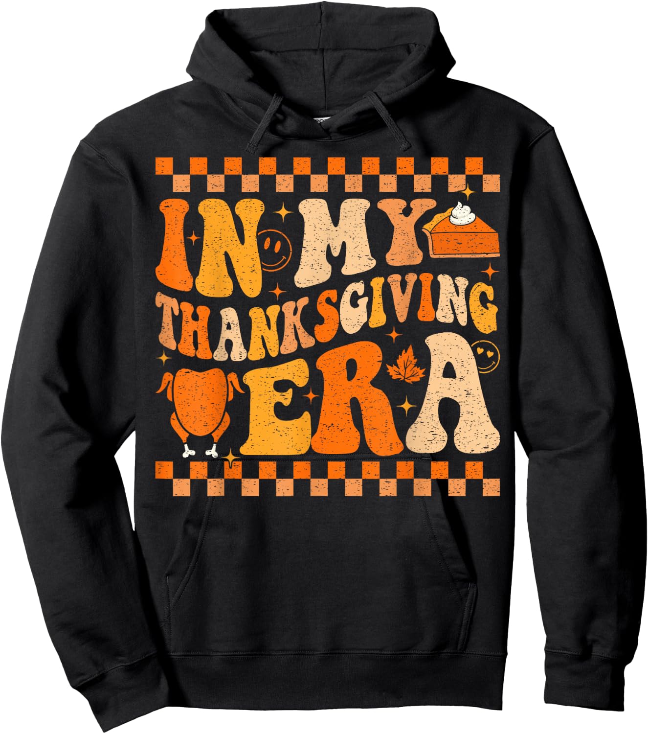 Groovy Thanksgiving Turkey Hoodie - Hoodie | Black