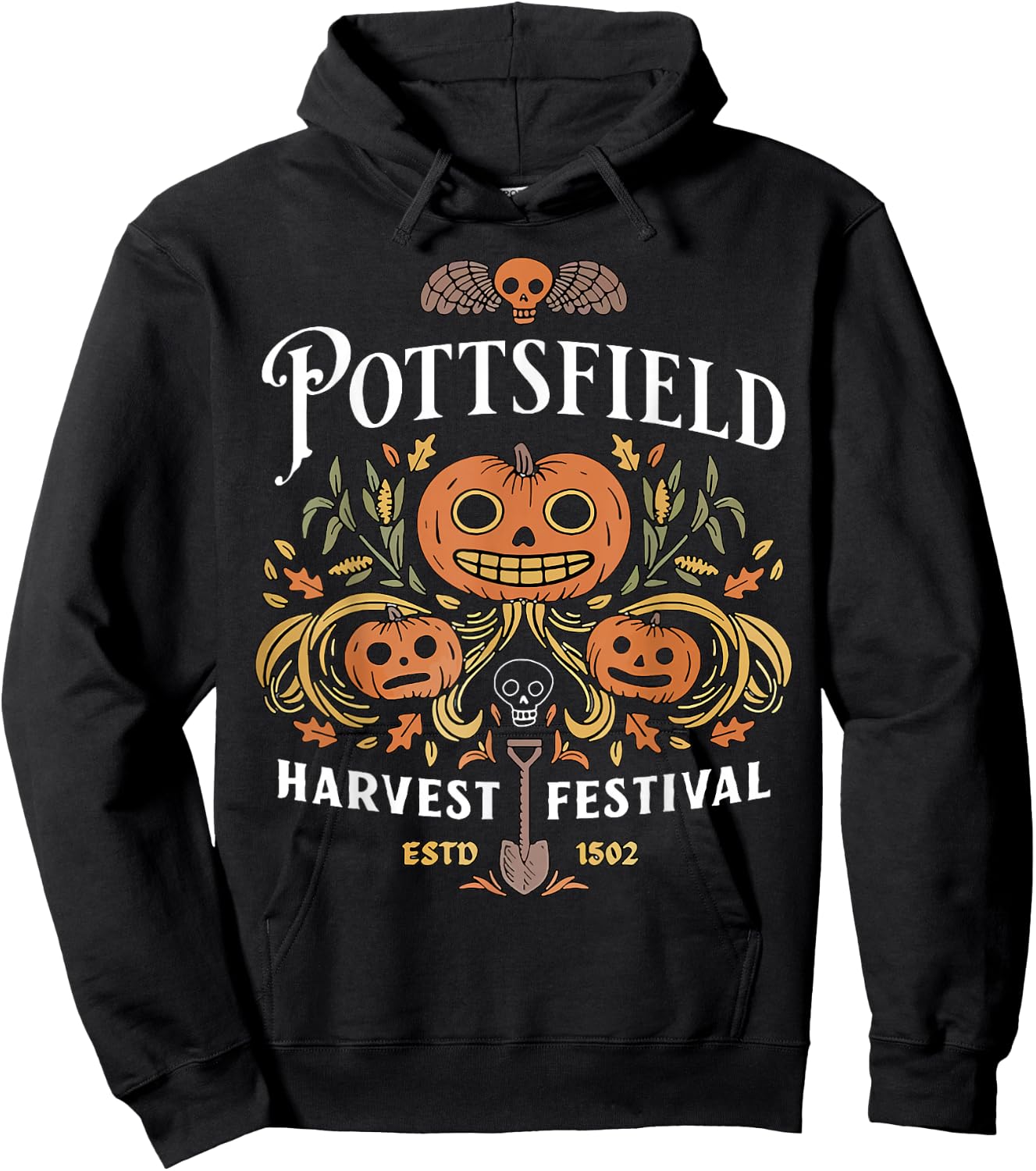 Funny Pottsfield Harvest Festival Shirt - Adult Halloween - Black - Small - Short Sleeve - - Regular Fit - Modern Style - Appliqued Bow Design - Casual - Machine Wash Hoodie - Hoodie | Black