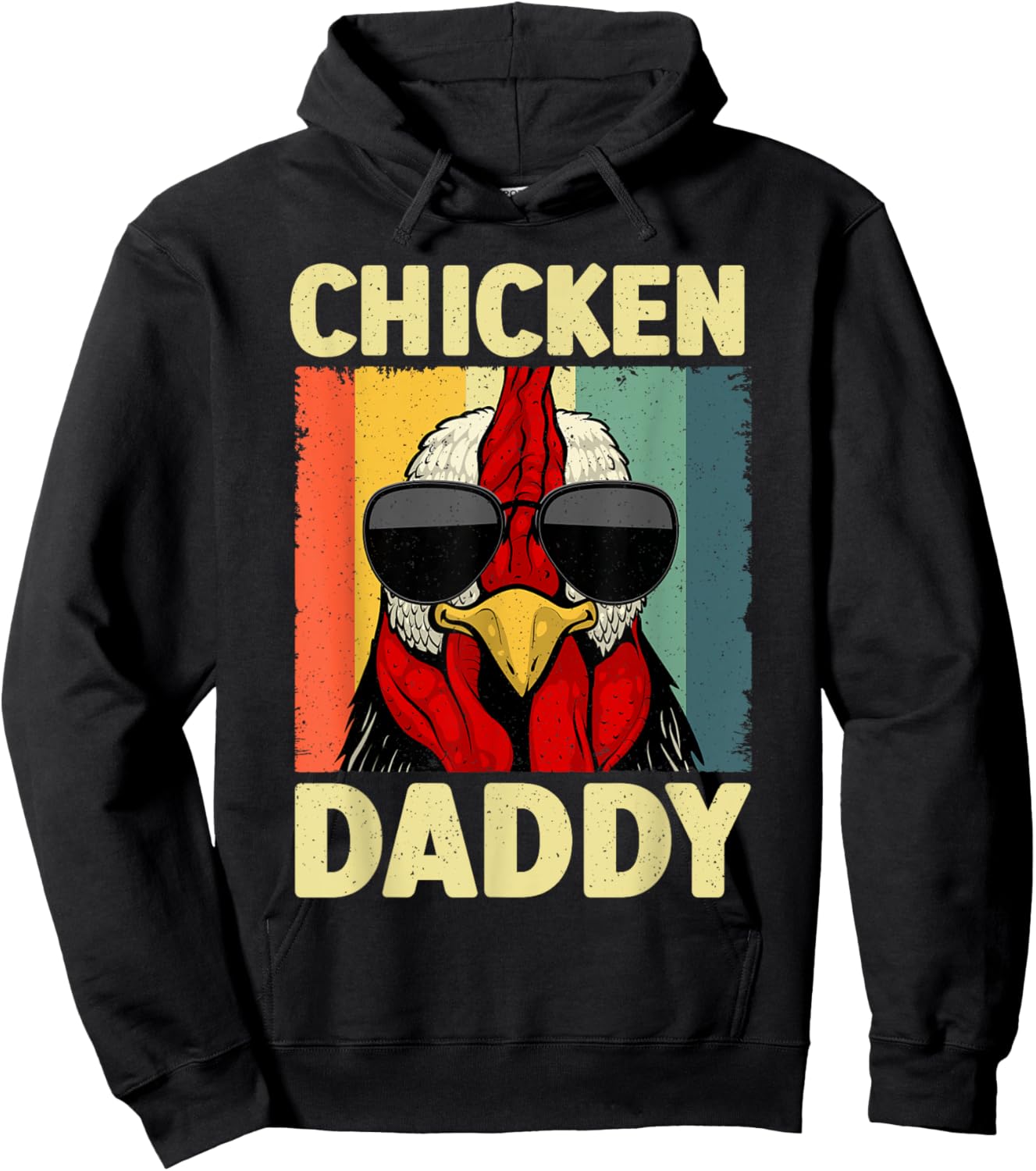 Funny Chicken Daddy Design For Dad Men Farmer Chicken Lover Hoodie - Hoodie | Black