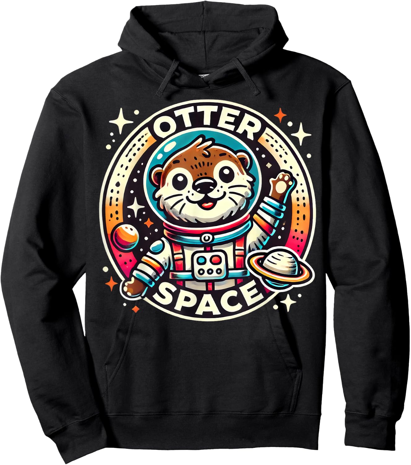Otter Space Funny Animals Cute Otters Silly Pun Hoodie - Hoodie | Black