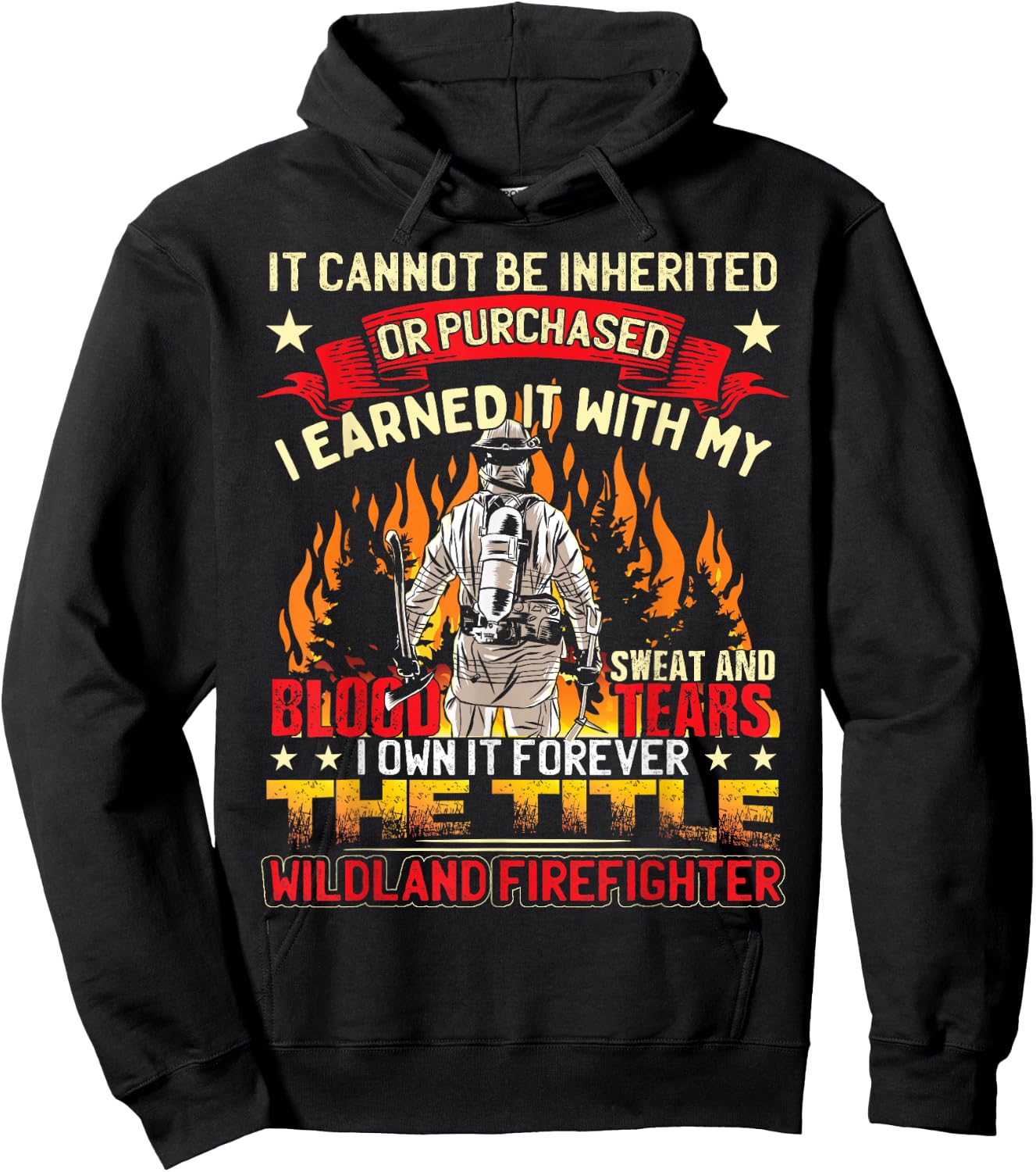 Wildland Firefighter Gear -Adults Black Wildland Firefighter Hoodie - Hoodie | Black