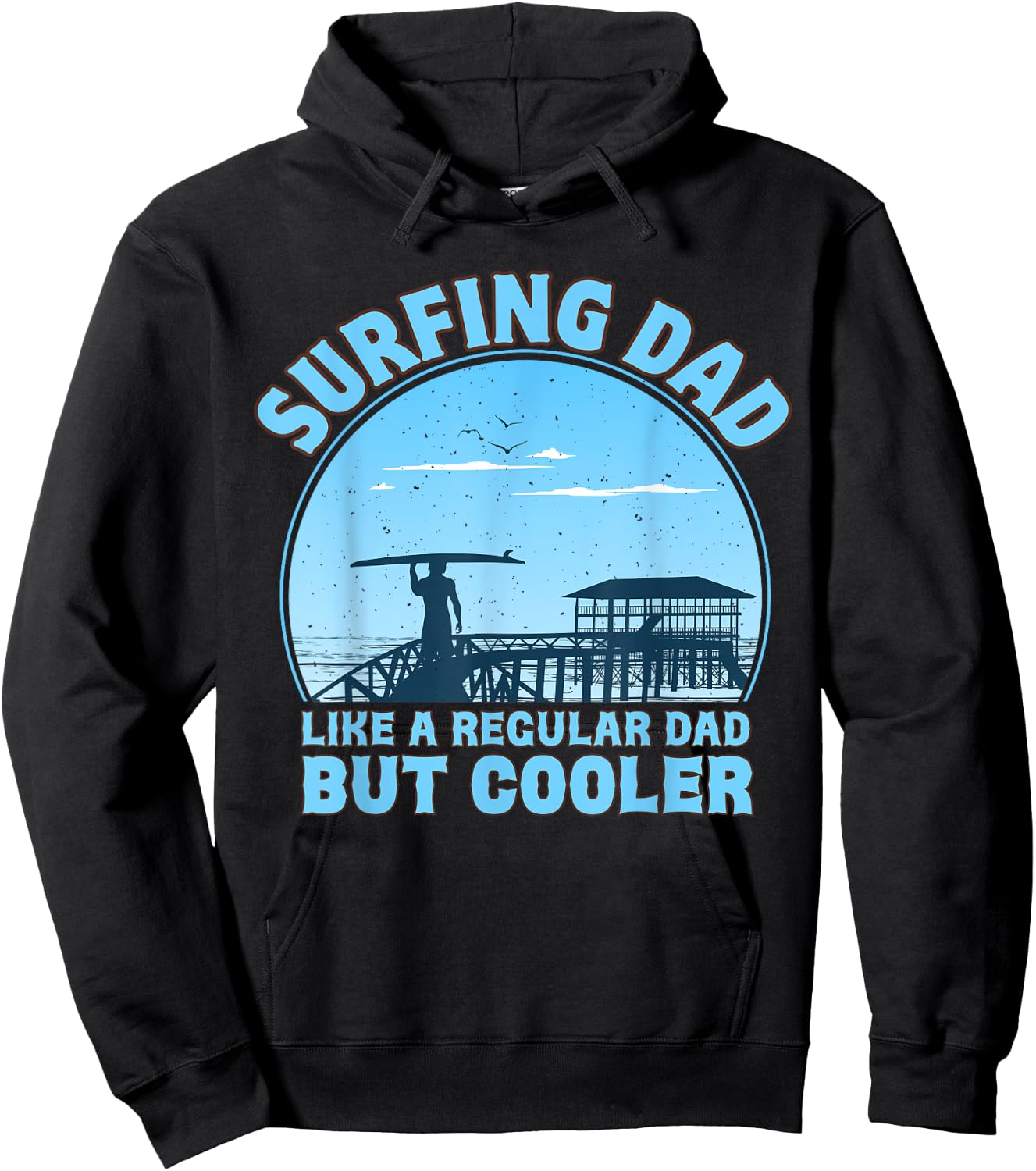 Dad Surfer Like A Normal But Cool Dad For Father's Day , Black, S Hoodie - Hoodie | Black