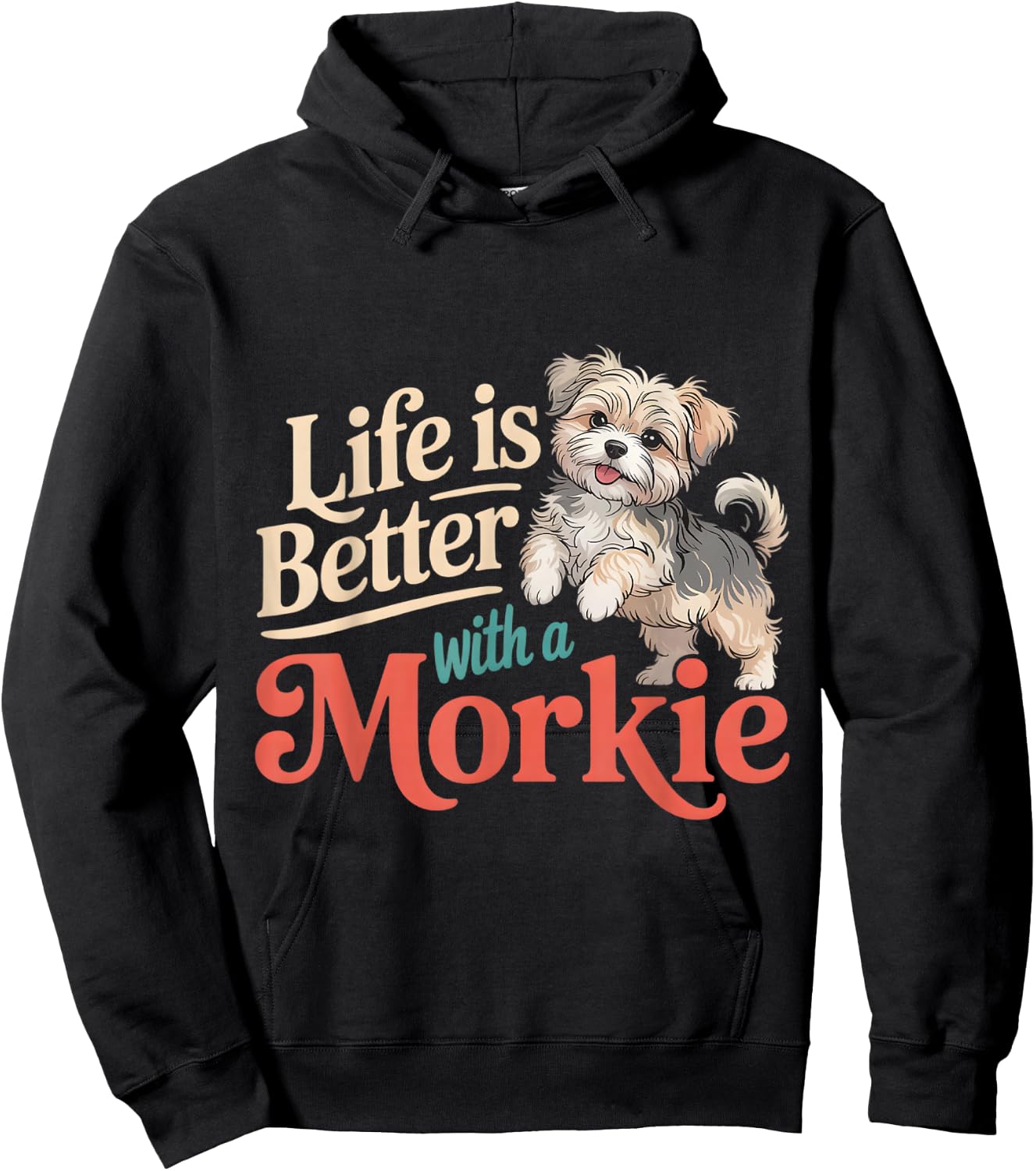 Morkie Owner Lover Mom Dad Parent Hoodie - Hoodie | Black