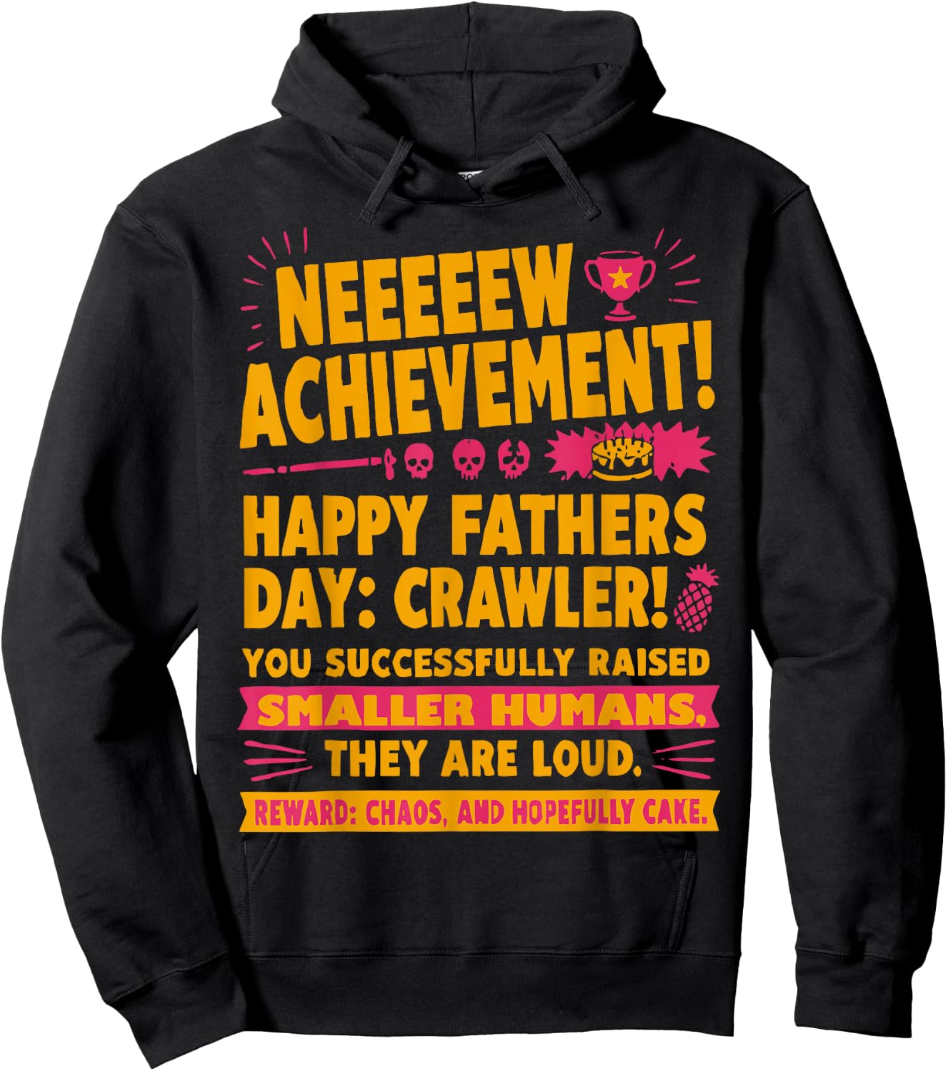 New Achievement Happy Fathers Day Crawler Gamer Dad USA Hoodie - Hoodie | Black