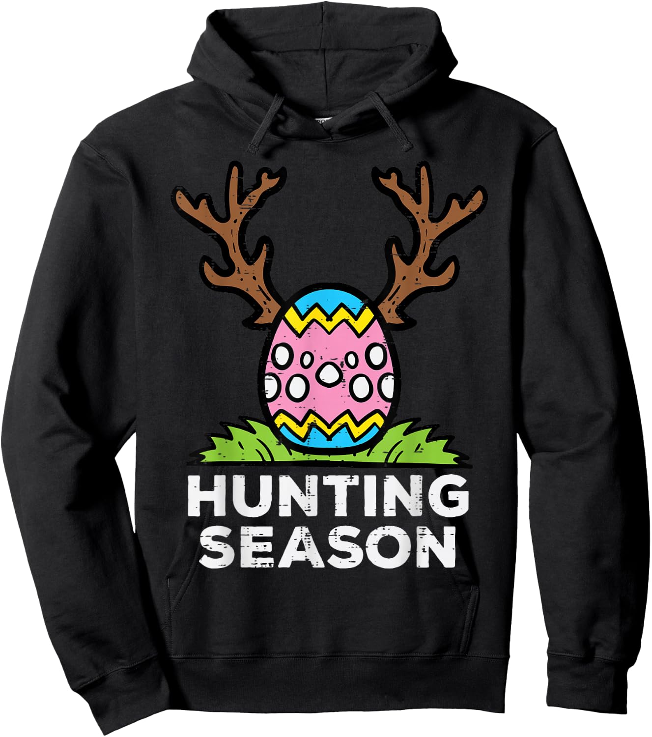 Easter Hunting Season Egg Hunt Funny Boys Girls Kids Toddler Hoodie - Hoodie | Black
