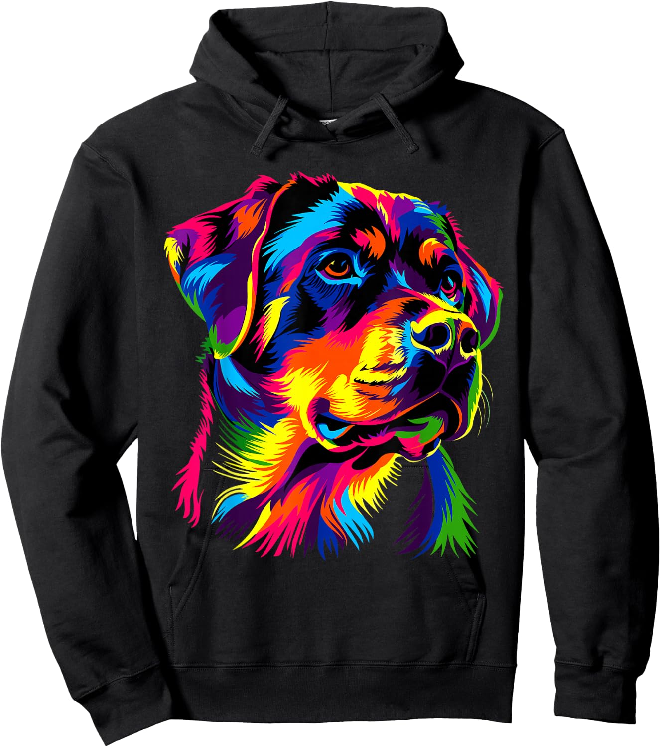 Rottweiler Hund Bunte Farben Pop Art Hunde Stolz Rottweiler Hoodie - Hoodie | Black