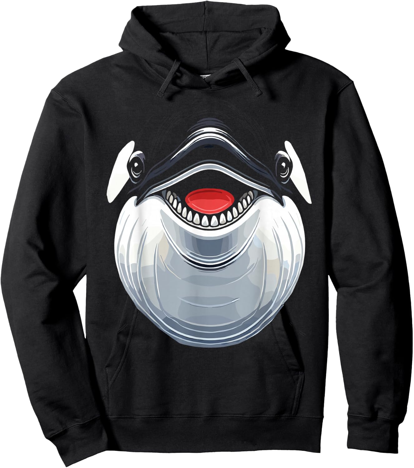 Funny Orca Whale Costume, Funny Orca Whale Face Costume , black Hoodie - Hoodie | Black