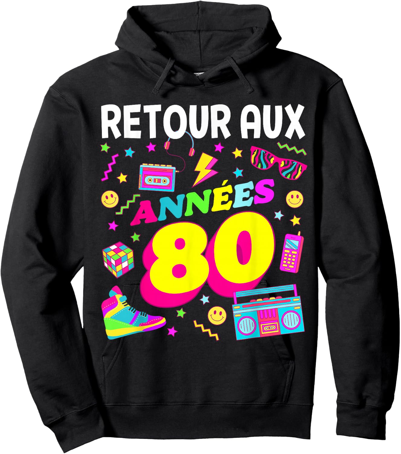 Party 80s Birthday Party 80s Retro Style , Black, S Hoodie - Hoodie | Black