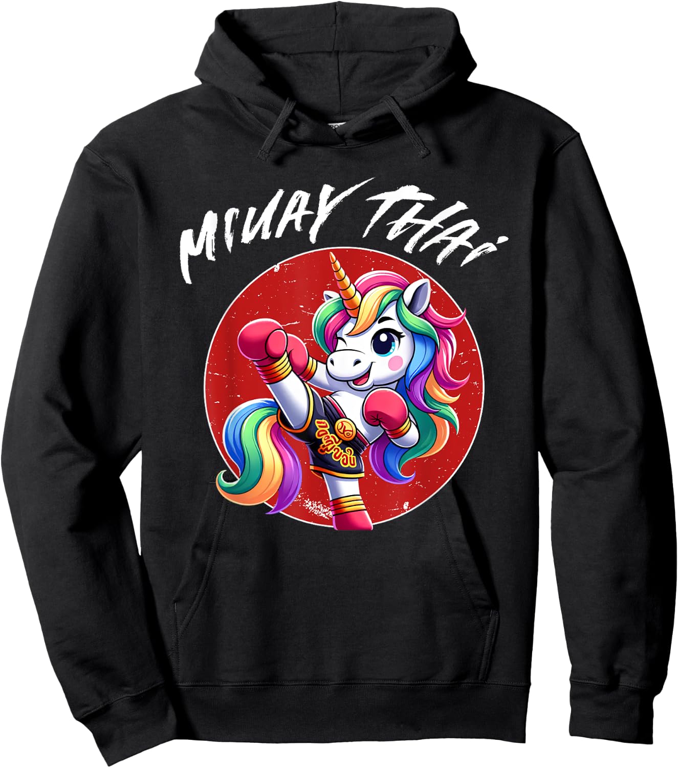 Cute Thai Boxing and Muay Thai Unicorn Hoodie - Hoodie | Black