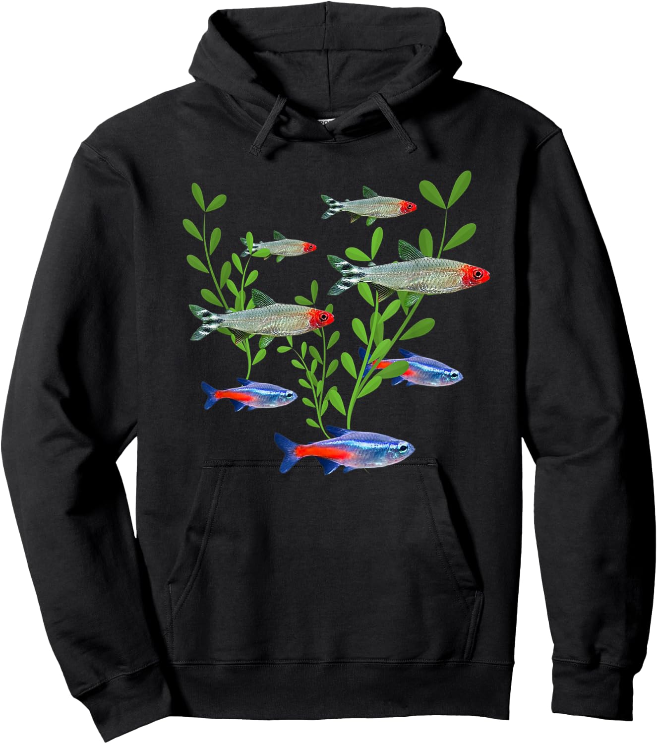 Tetras Aquarium Neon Tetras Rummy Nose Tetras Fish Gift Hoodie - Hoodie | Black