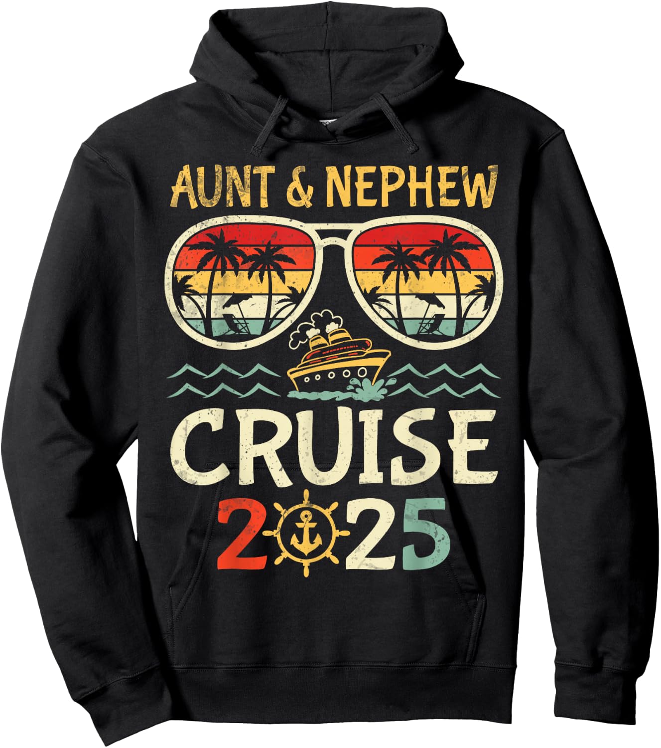 Aunt & Nephew Cruise 2025 Tropical Vacation Cruising Travel Hoodie - Hoodie | Black