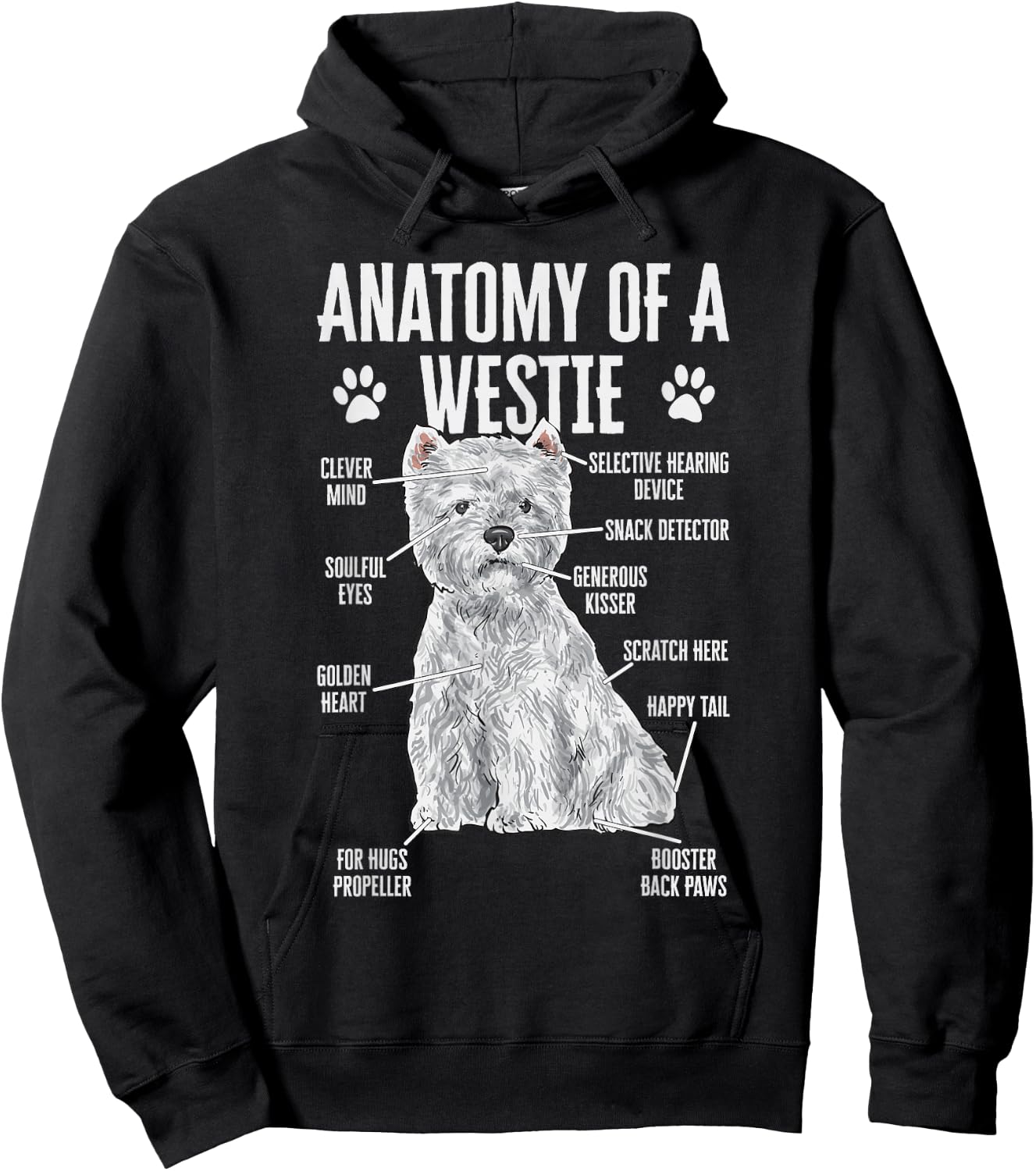 Westie Dog West Highland White Terrier Hoodie - Hoodie | Black