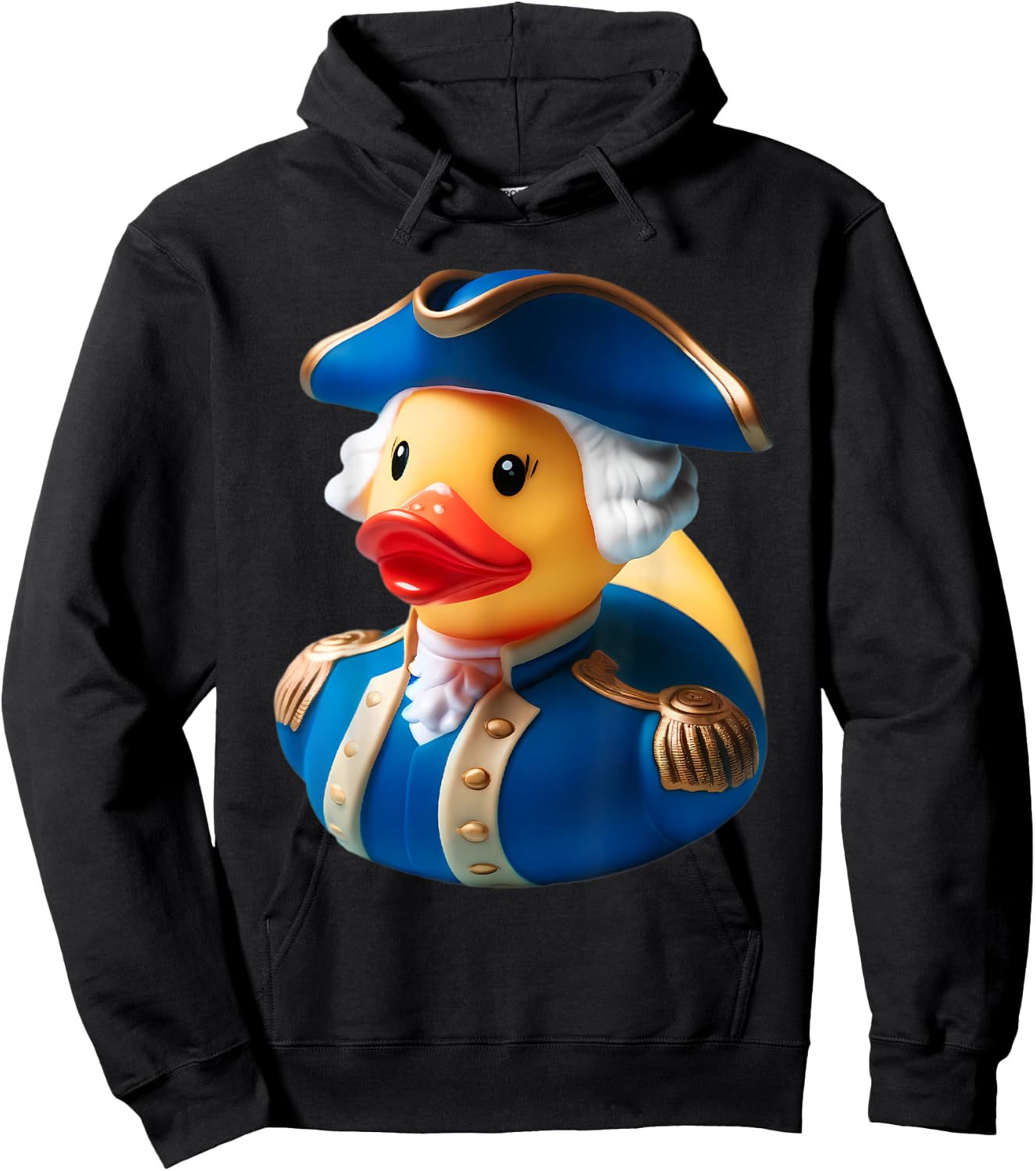 Rubber Duck George Washington President 4th of July Hoodie - Hoodie | Black