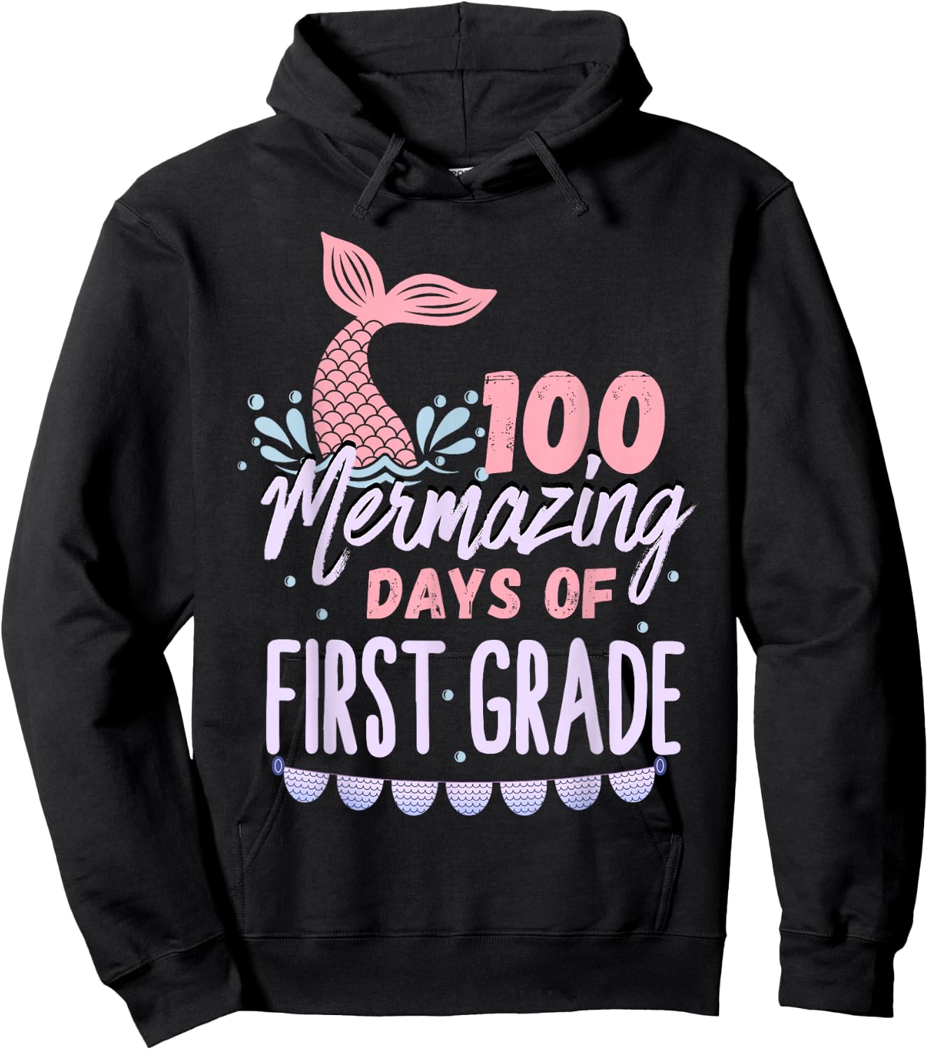100 Mermazing Days Of 1st Grade 100th Day Of School Mermaid Hoodie - Hoodie | Black