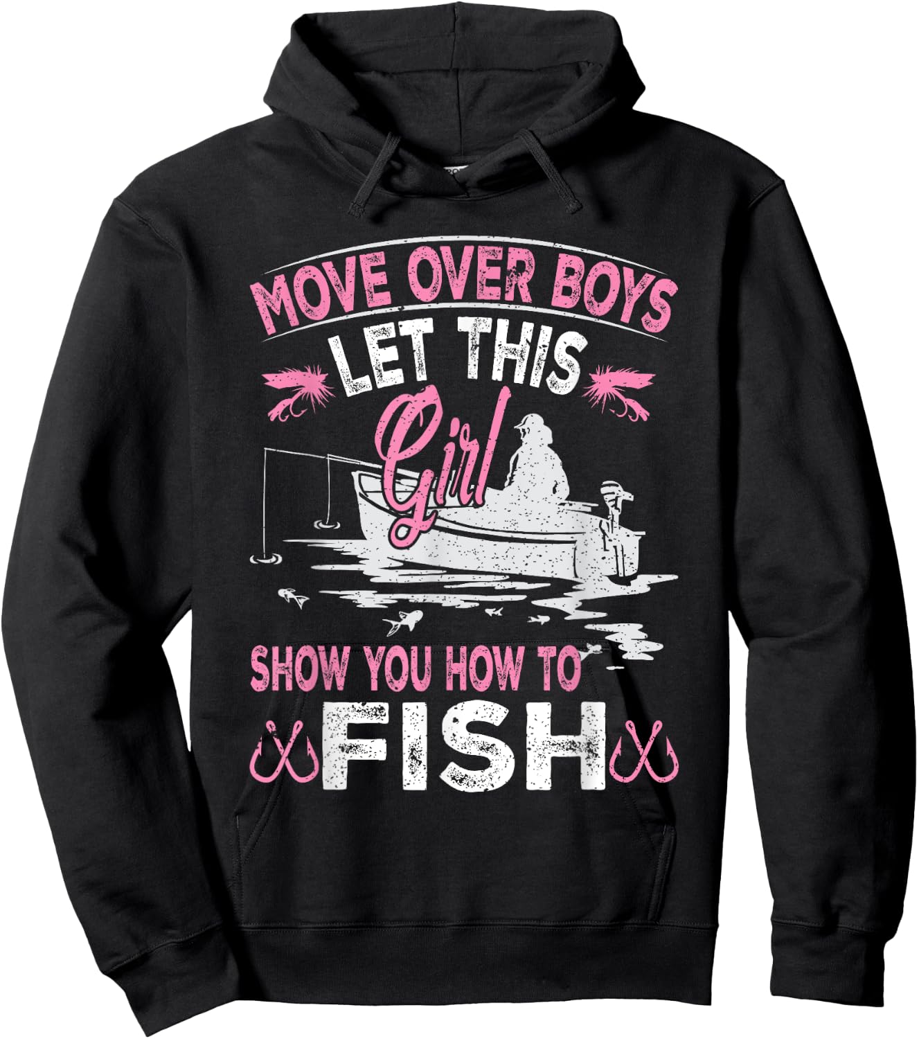 Move over boys. Let this girl show you how to fish Hoodie - Hoodie | Black