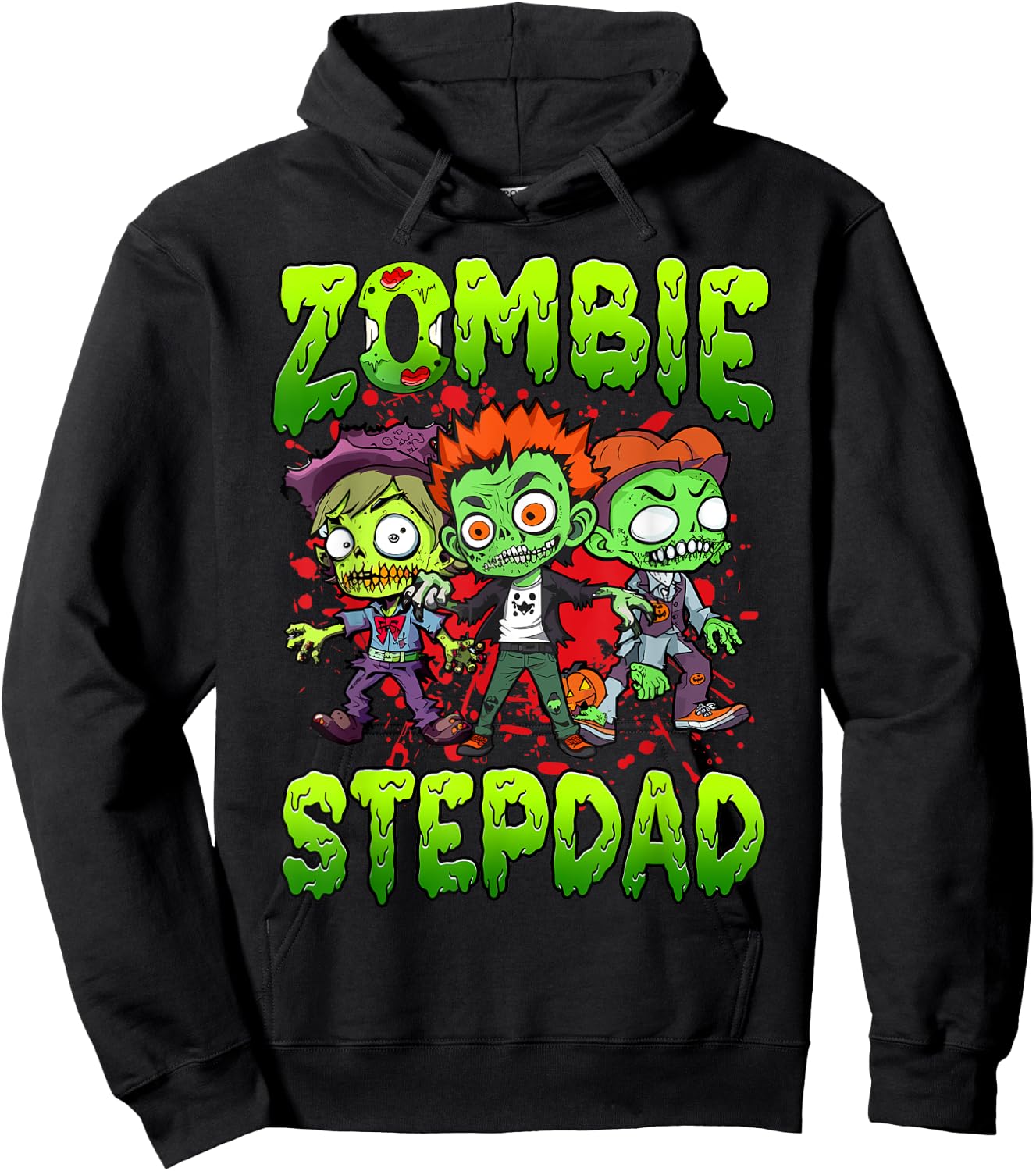 Zombie Stepdad Halloween Costume Family Matching Hoodie - Hoodie | Black