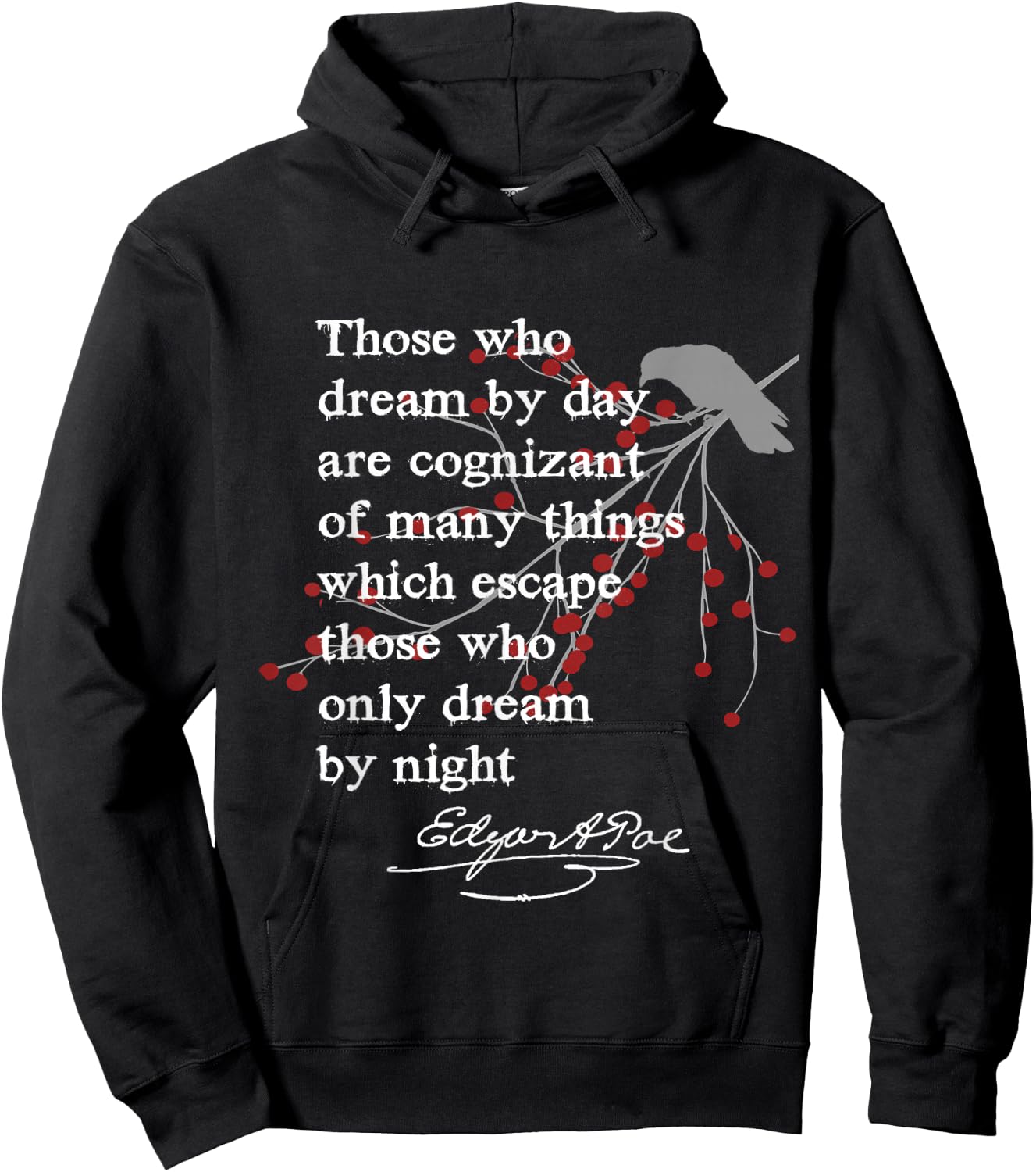 Edgar Allan Poe Shirt, Writer Gift Poet English Teacher Women Hoodie - Hoodie | Black