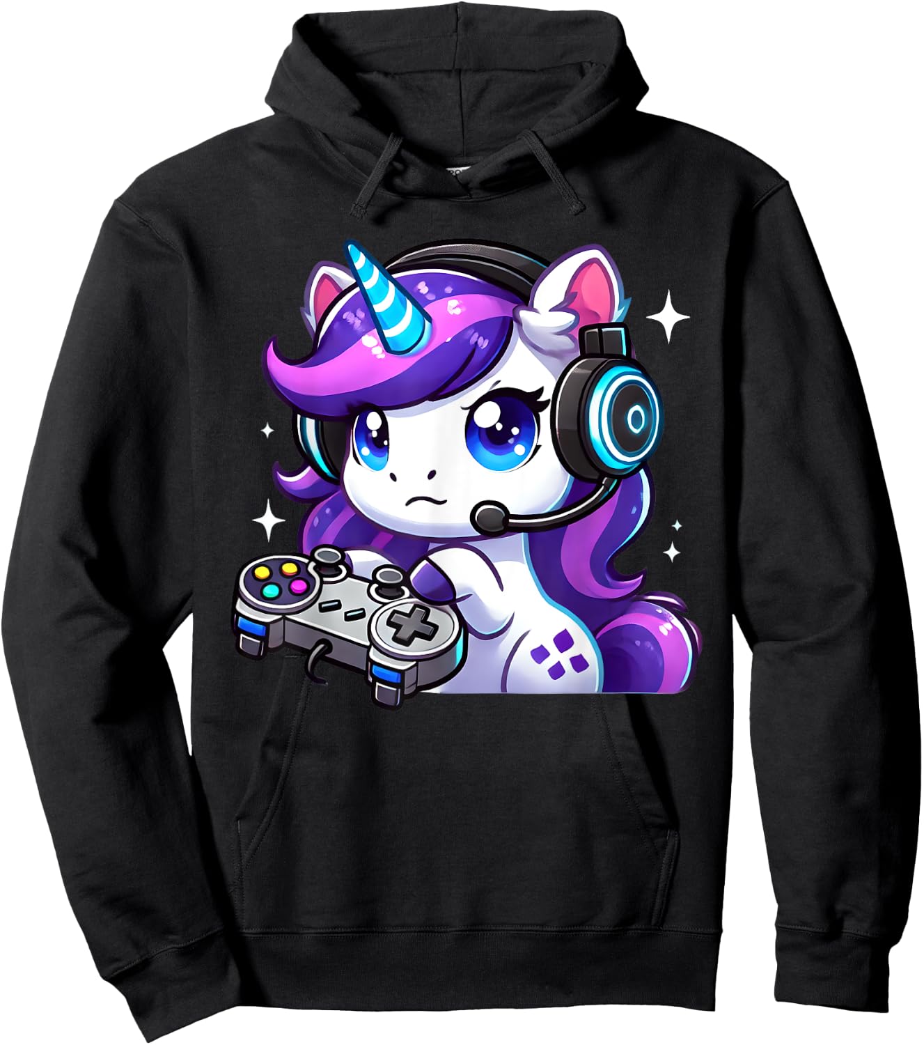 Toddler Boys Cute Unicorn Playing Video Games for Gamers Hoodie - Hoodie | Black