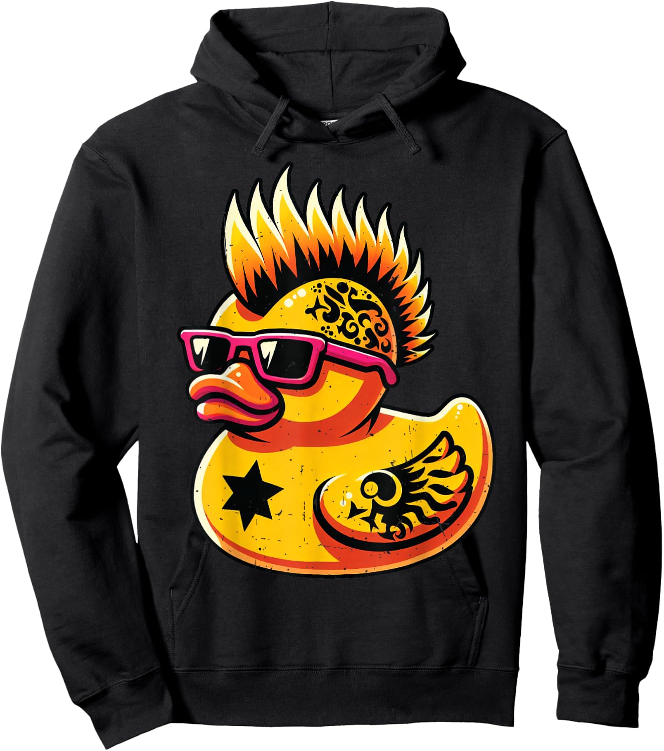 Mohawk Rubber Duck Punk Rocker Toddler Boys Kid Men Hoodie - Hoodie | Black