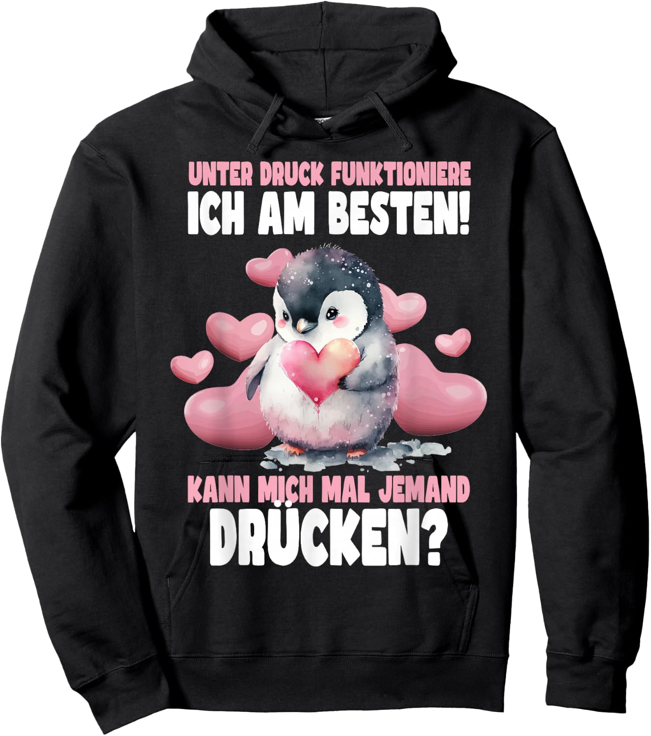 Pinguin Pinguine für Kinder, Damen & Mädchen in Schwarz, Größe S, , Kurzarm, Klassisch geschnitten, Hochwertige Verarbeitung, Pinguin Theme, Weihnachten, Geburtstag Hoodie - Hoodie | Black
