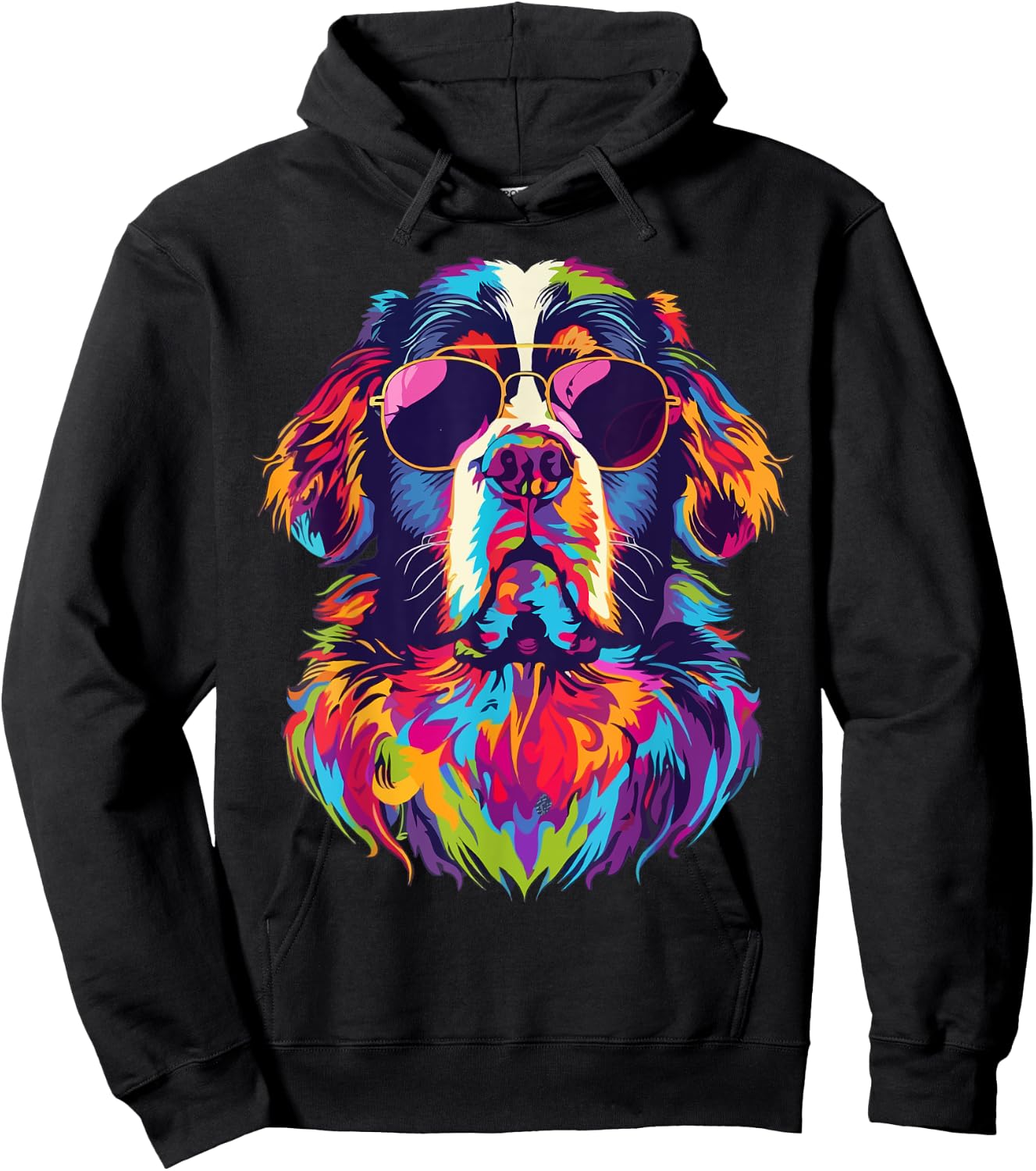 Saint Bernard Lovers Design Pop Art Funny St Bernard Dog Hoodie - Hoodie | Black