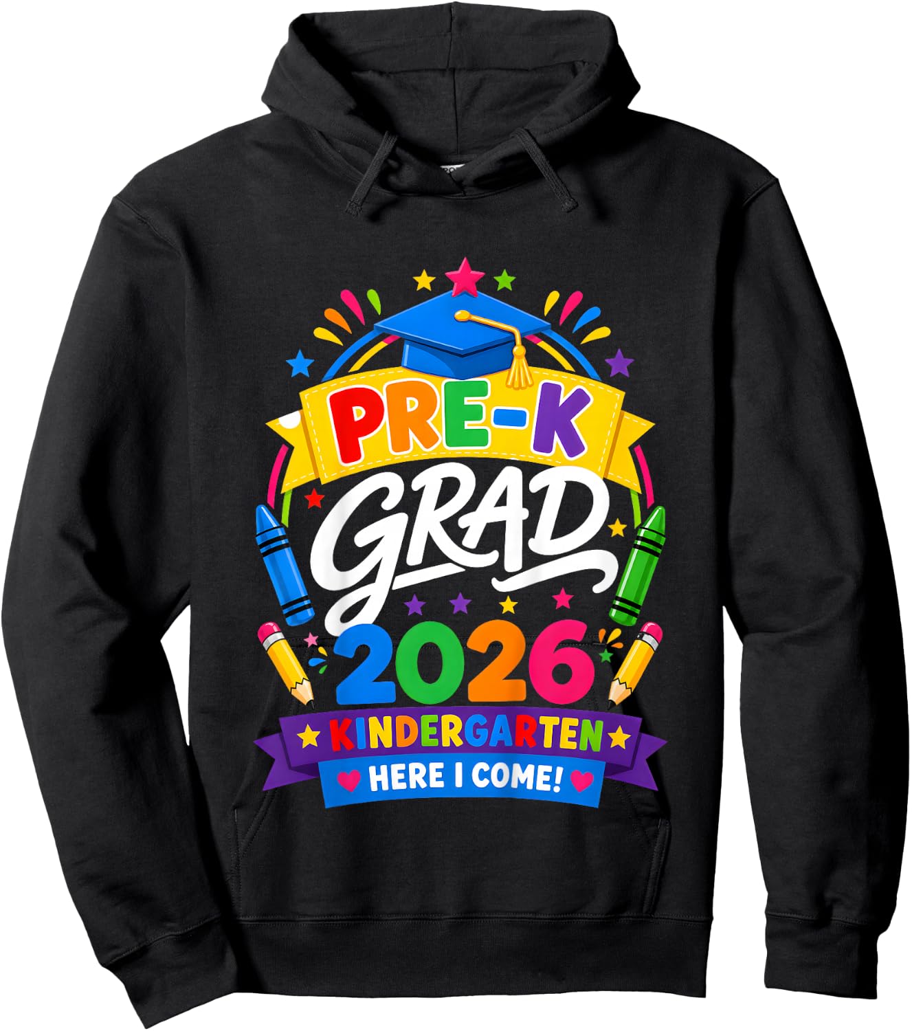 Pre-K Graduation 2026 Preschool Graduate Kids Boys Girls Hoodie - Hoodie | Black