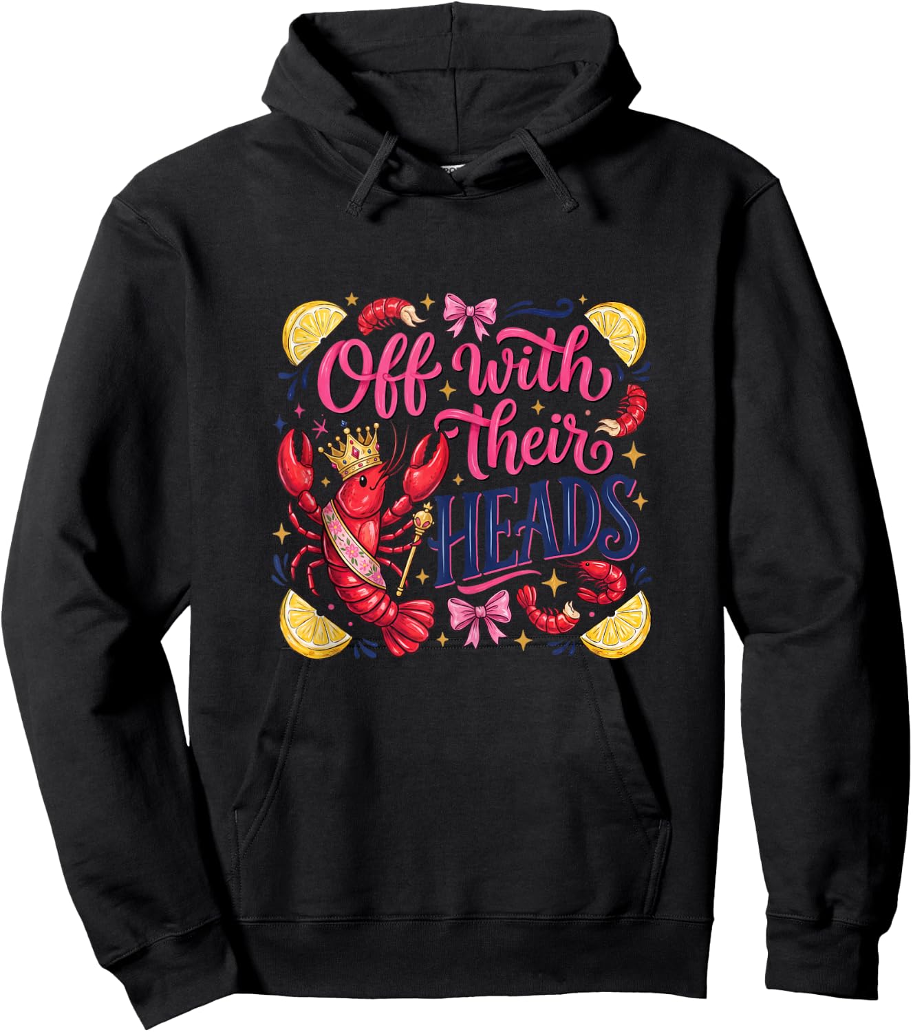 Funny Crawfish Boil Off with Their Heads Vintage Men Women Hoodie - Hoodie | Black