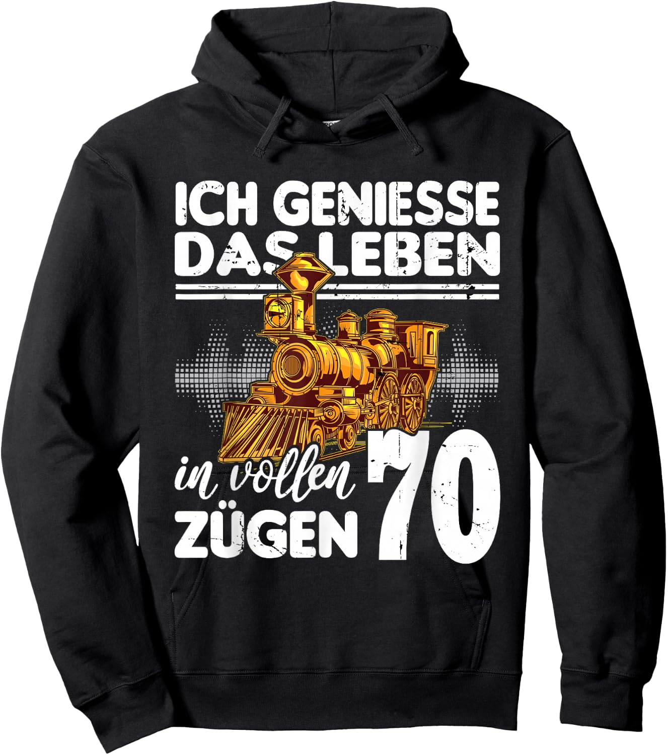 with German Text "Ich geniesse das Leben 70 Jahre alt" (Ich geniesse das Life 70 Jahre, black, s Hoodie - Hoodie | Black