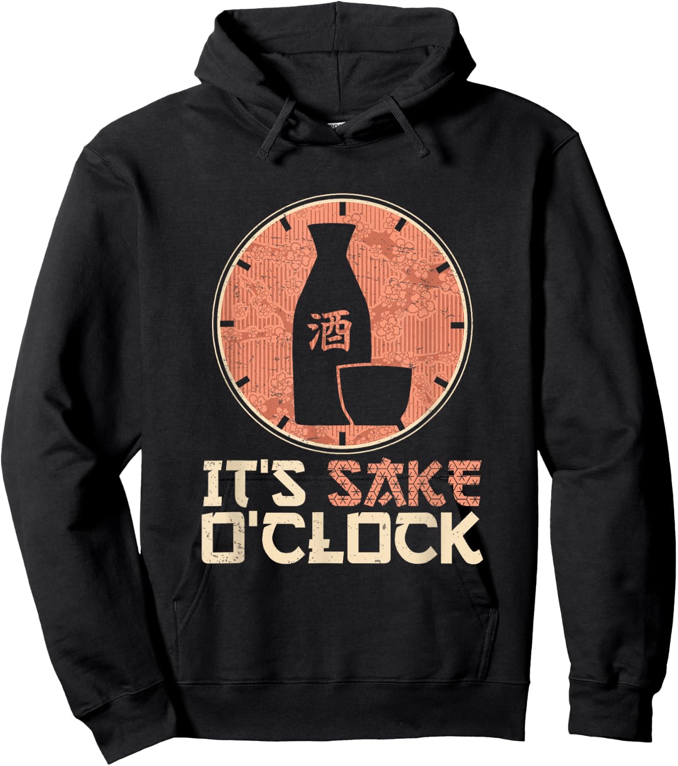 Japanese Sake O'Clock Funny Rice Wine Hoodie - Hoodie | Black