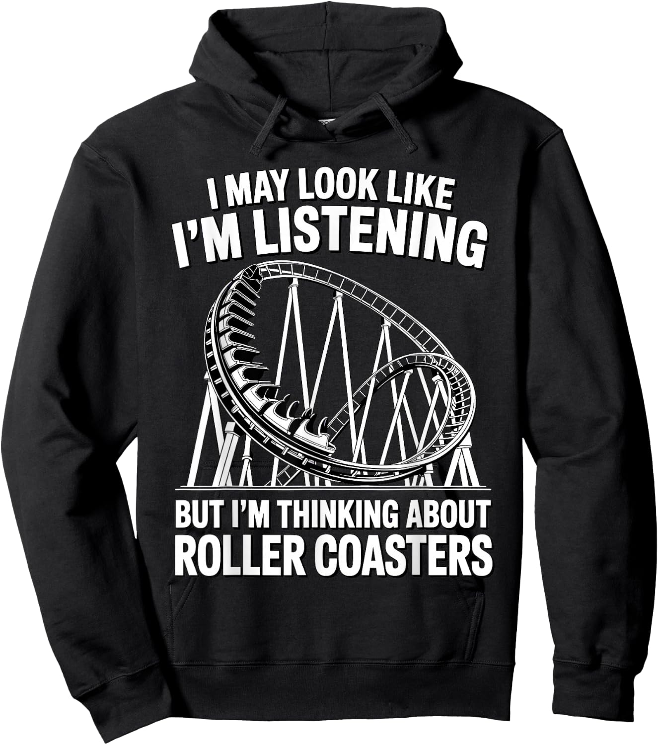 Funny Roller Coaster Art Women Roller Coaster Lover Hoodie - Hoodie | Black