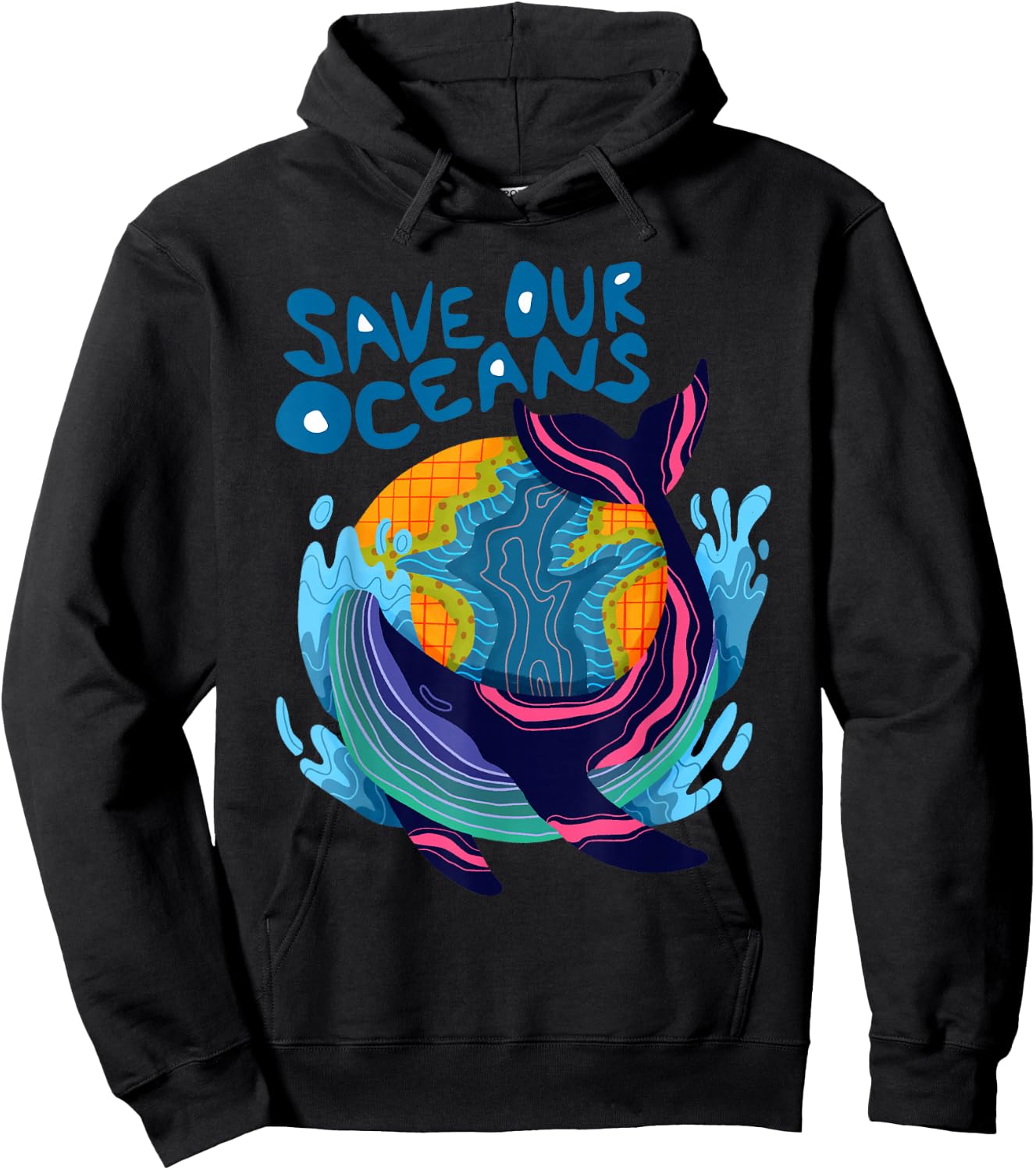 Whale Climate Change Save Our Oceans Hoodie - Hoodie | Black