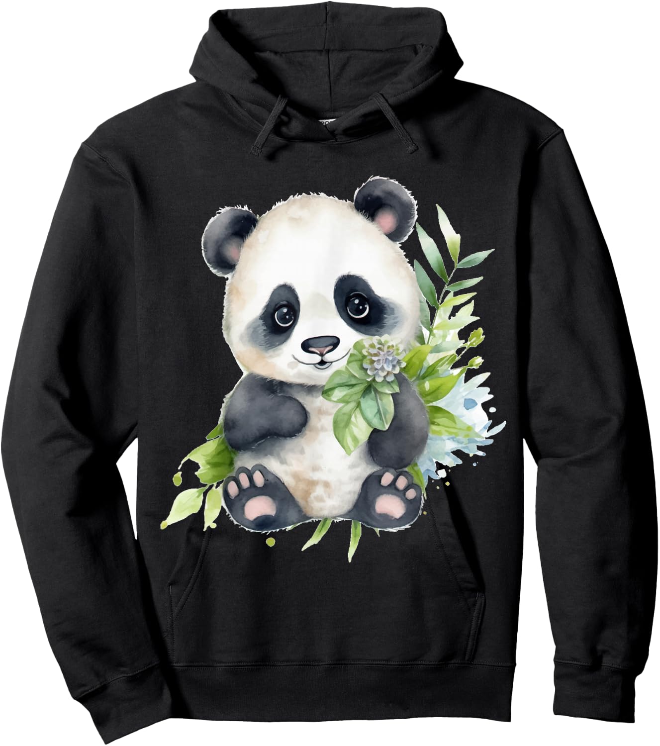 Watercolor Panda Hoodie - Hoodie | Black