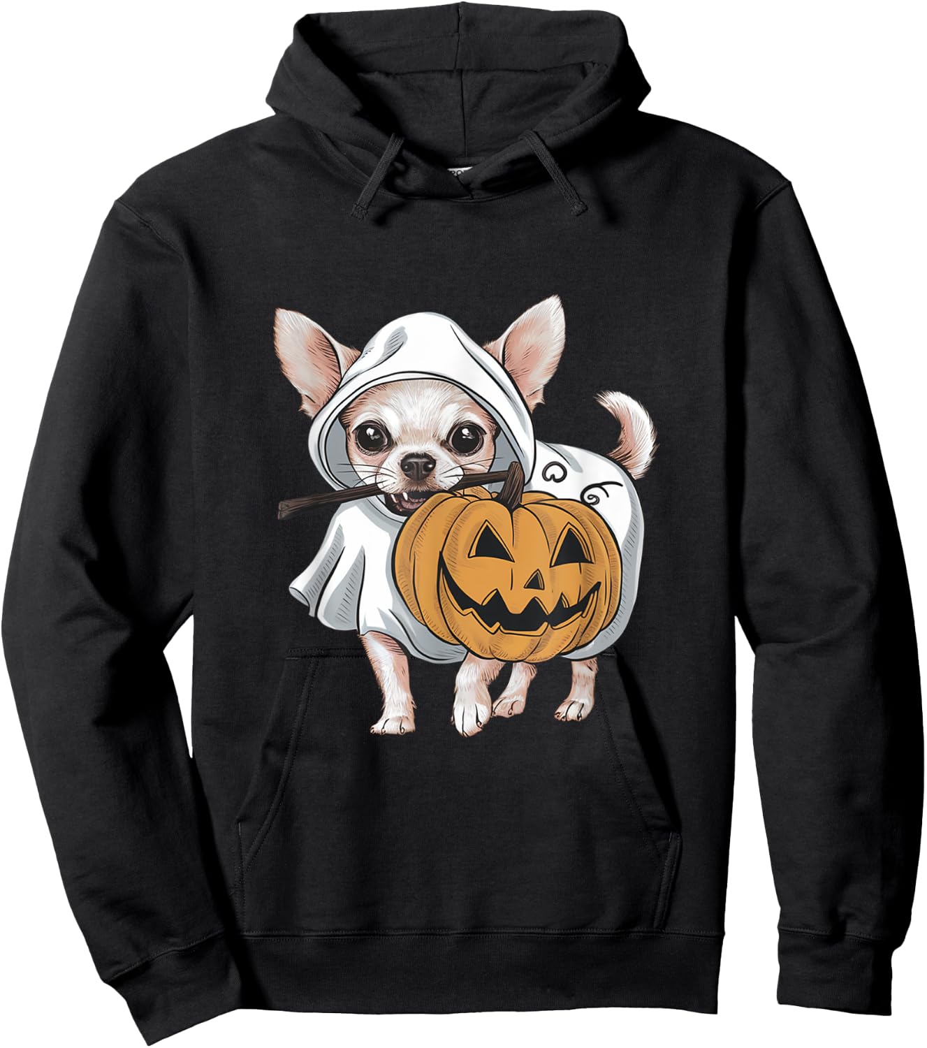 Chihuahua Ghost Dog Halloween Hoodie - Hoodie | Black