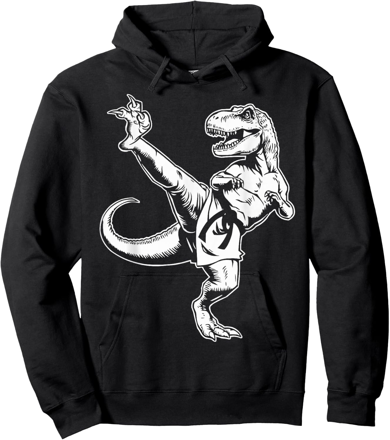Taekwondo Dinosaur Martial Arts Kids Men Boys Karate Hoodie - Hoodie | Black