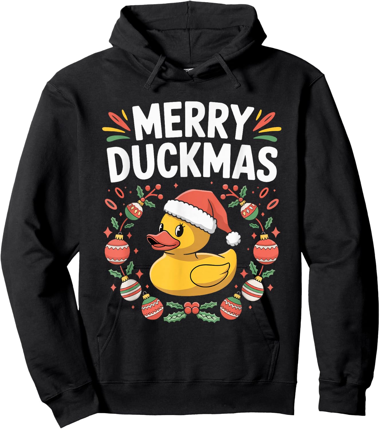 Merry Duckmas Christmas Rubber Duck Hoodie - Hoodie | Black