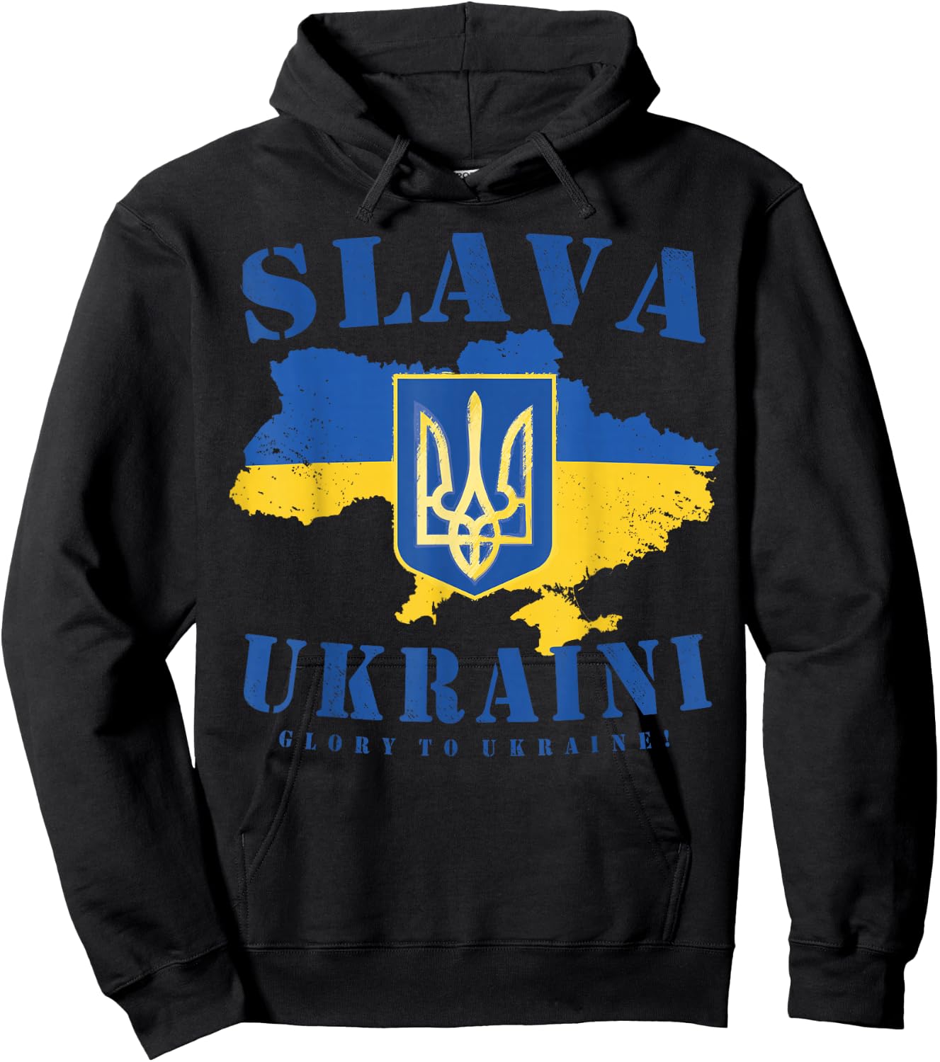 Ukraine Flag Slawa Ukraini Ukrainian Tryzub Glory To Ukraine , black Hoodie - Hoodie | Black